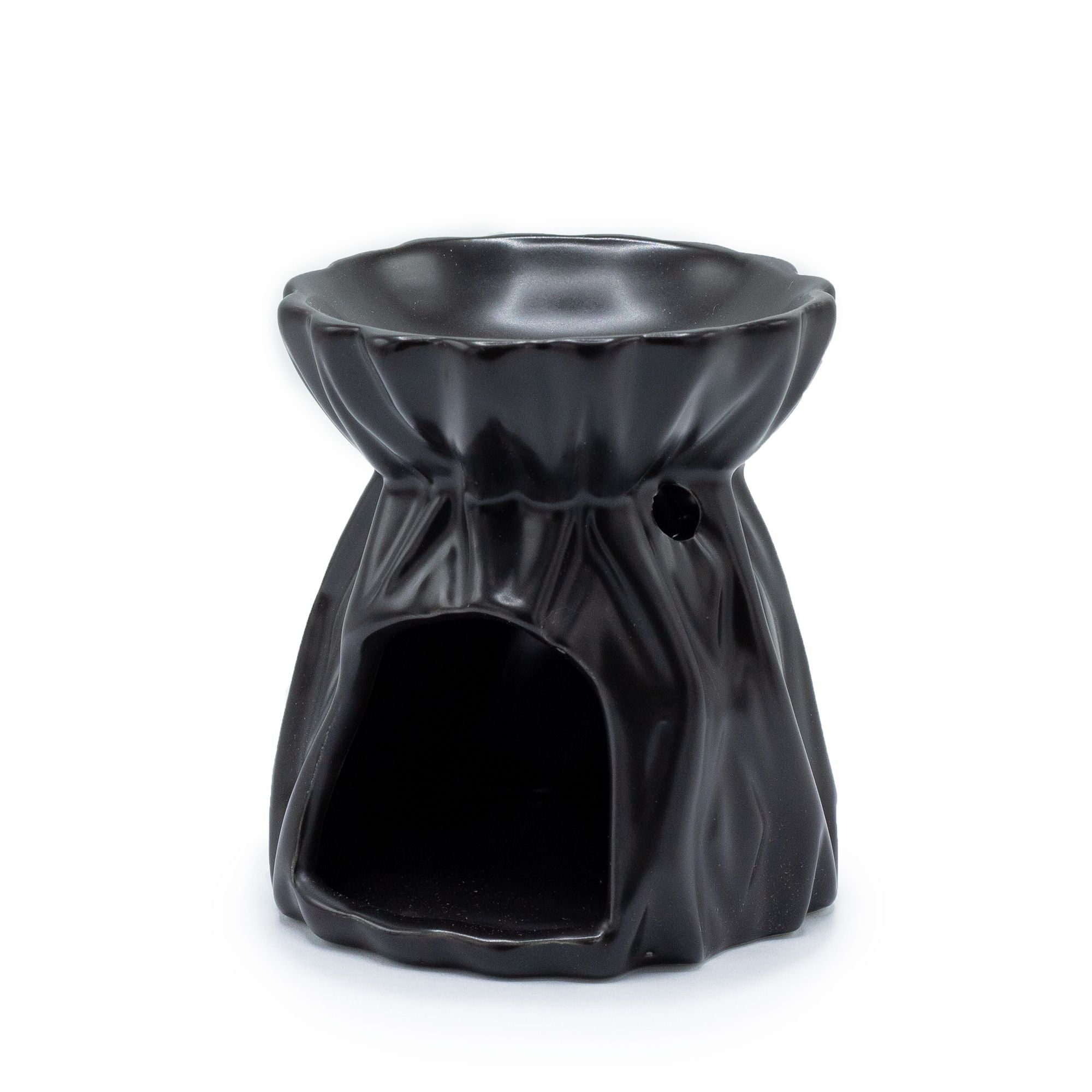 Quemador de Aceite Geométrico de Cerámica – Color Negro