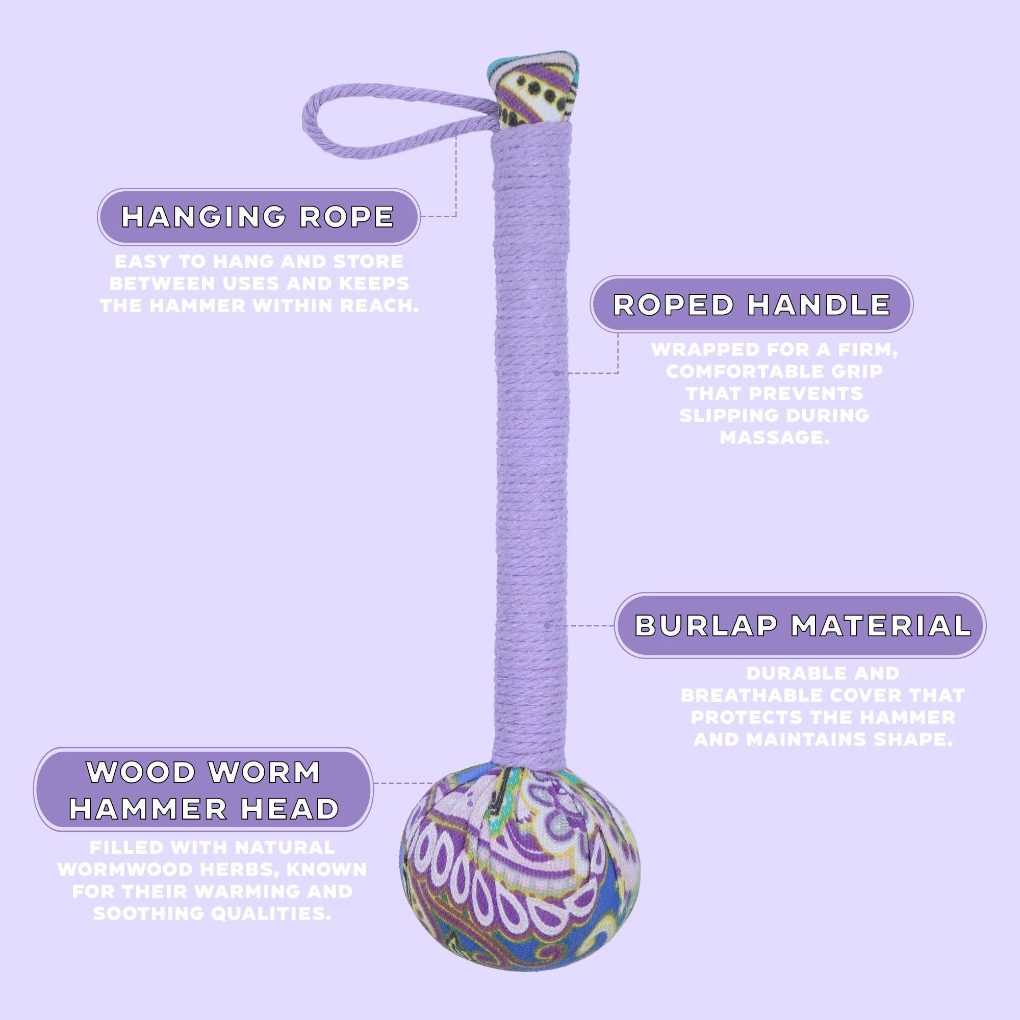 Martelo de Massagem com Artemísia – Roxo