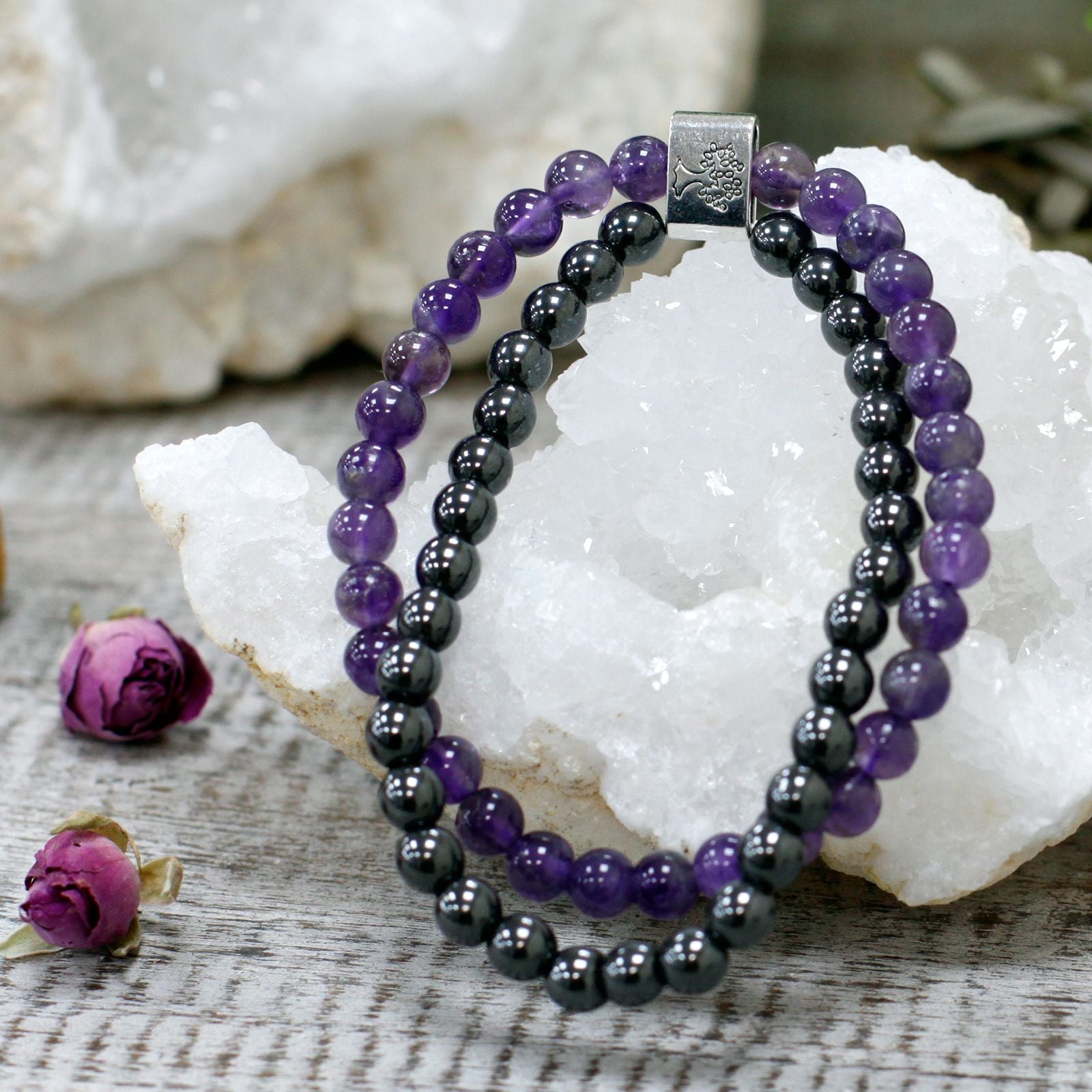 Pulseira Magnética em Pedras Naturais – Ametista
