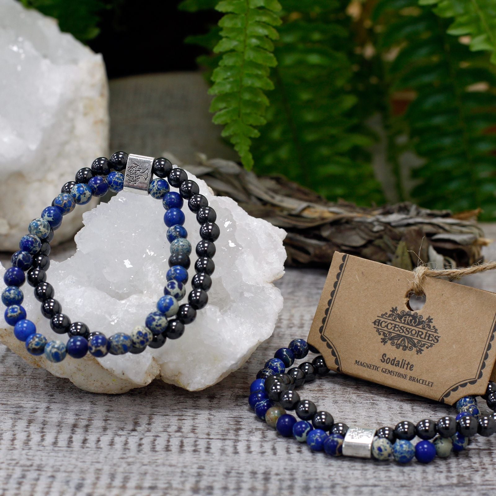 Pulseira Magnética em Pedras Naturais – Sodalite