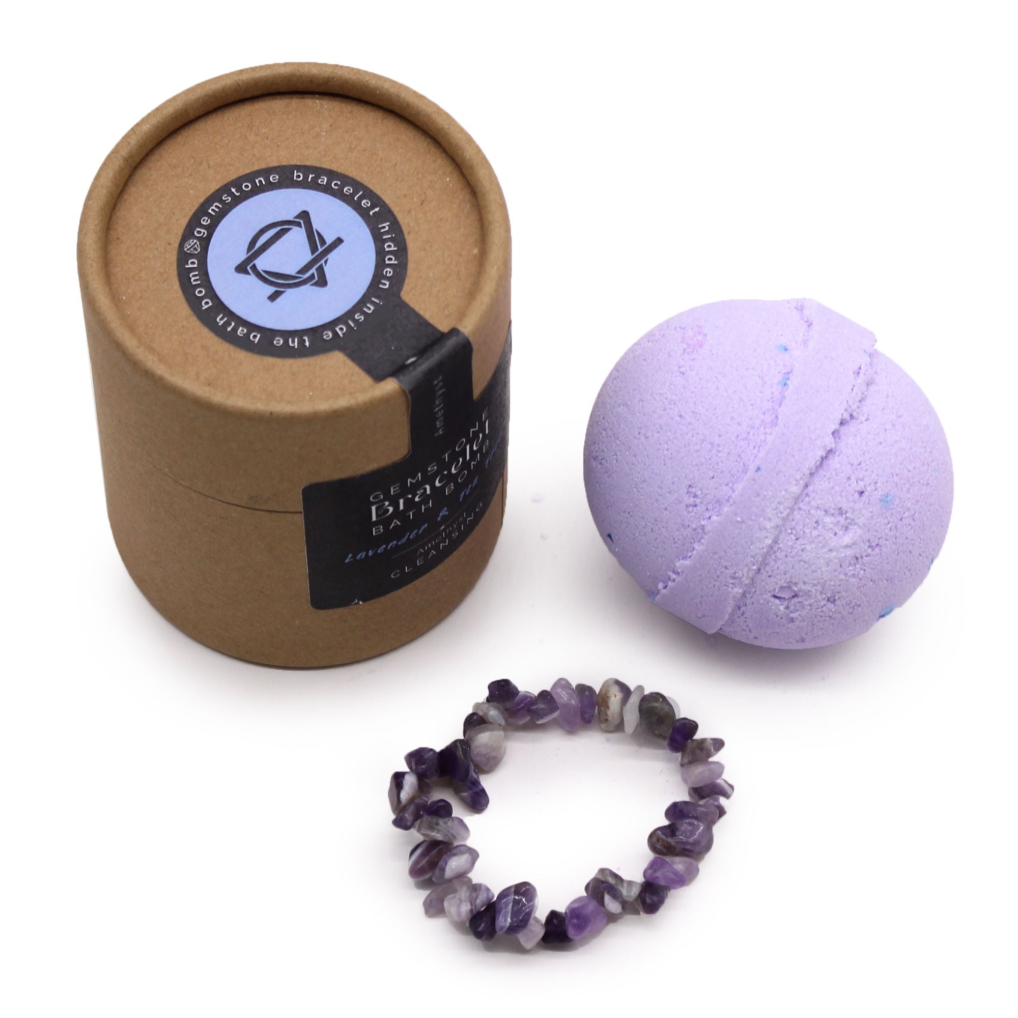 Bomba de Banho com Pulseira de Pedra Natural - Ametista
