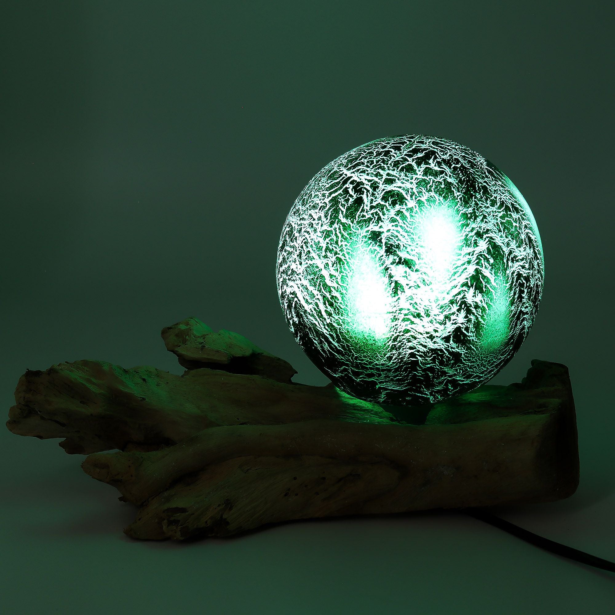 Lâmpada de Mesa com Acabamento Craquelado – Verde Esmeralda