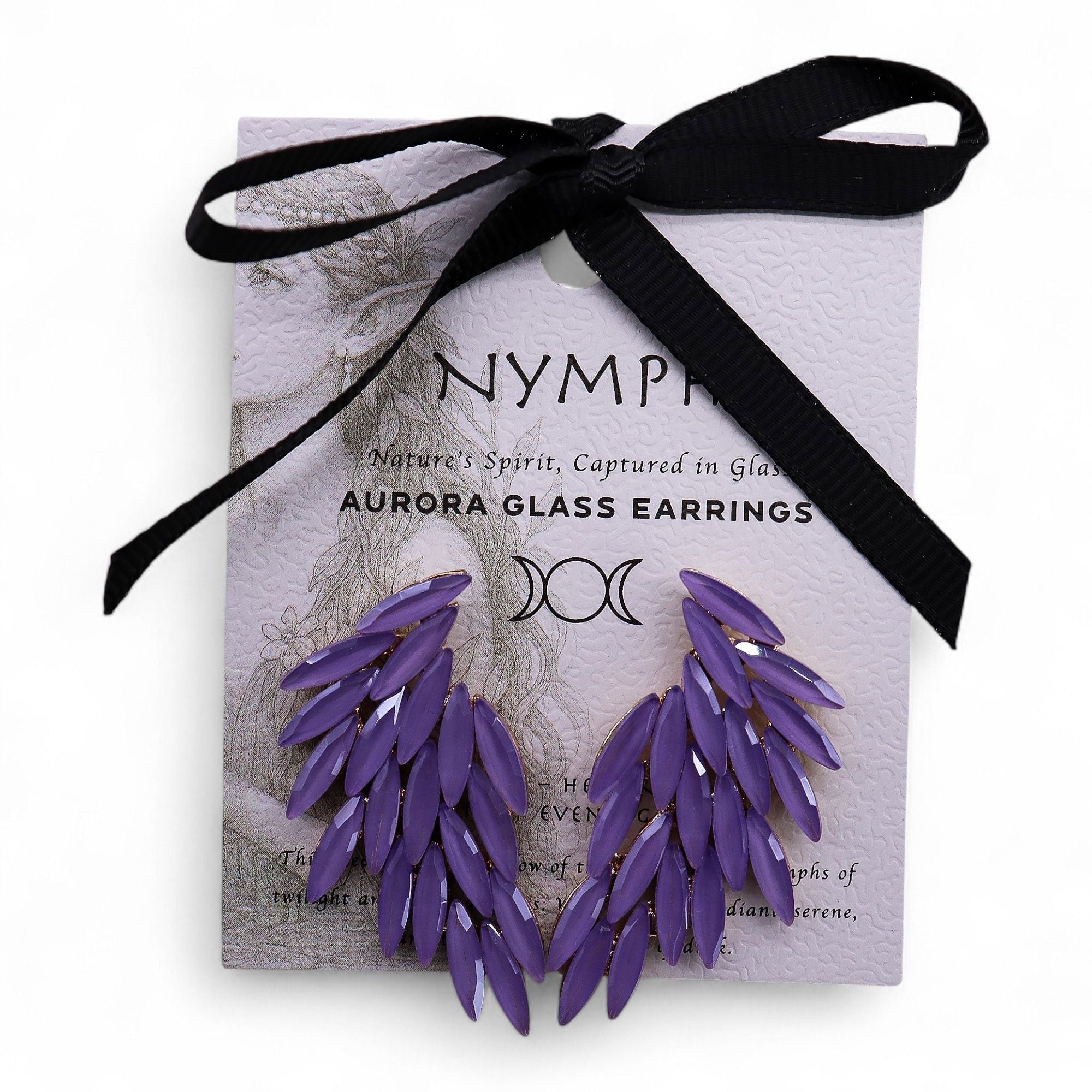 Brincos de Cristal Vintage - Asas de Anjo - Lavanda