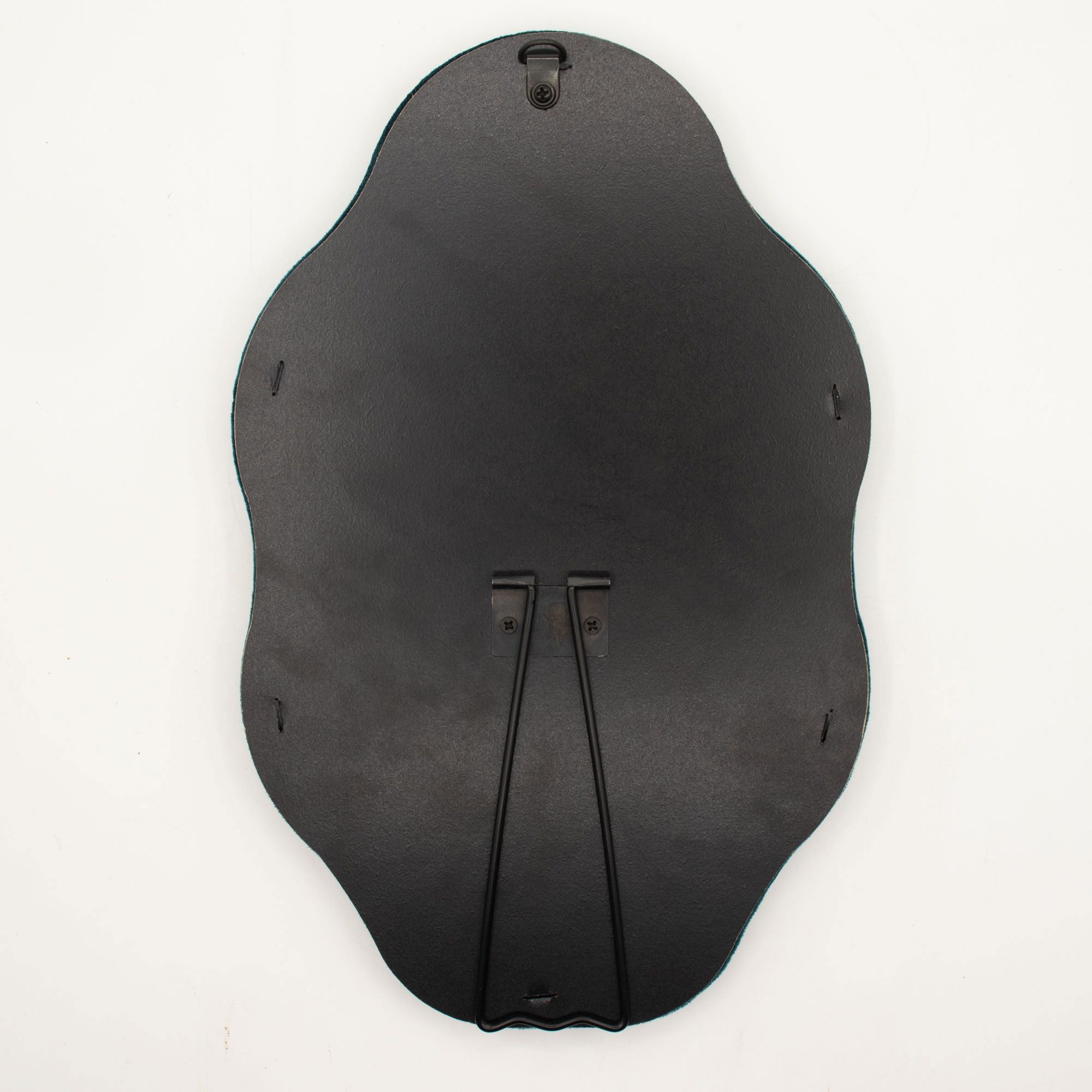 Espelho Ondulado Forma Seixo Oval Turquesa