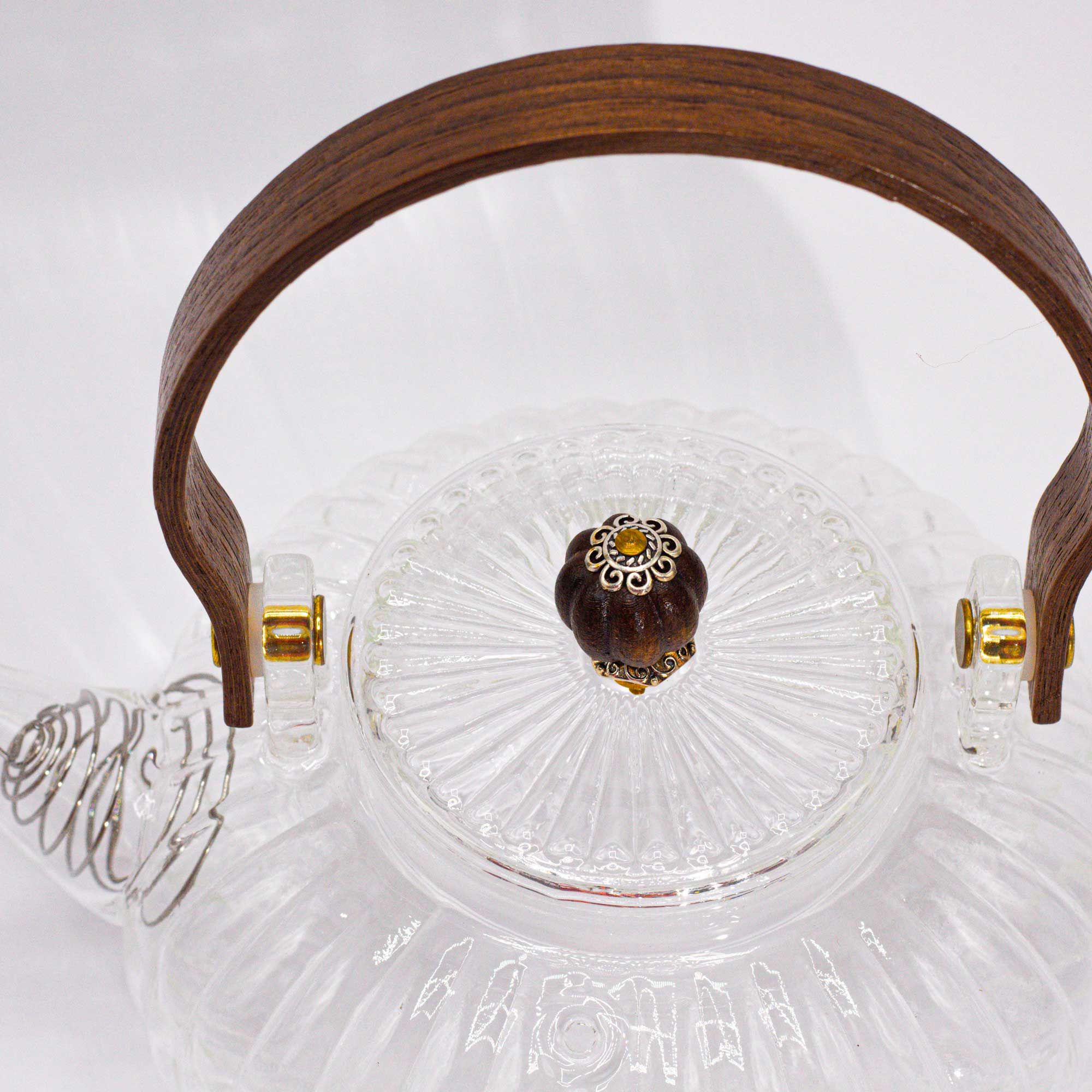 Glass Teapot with Infuser – Ribbed Transparent Pearl – 850ml
