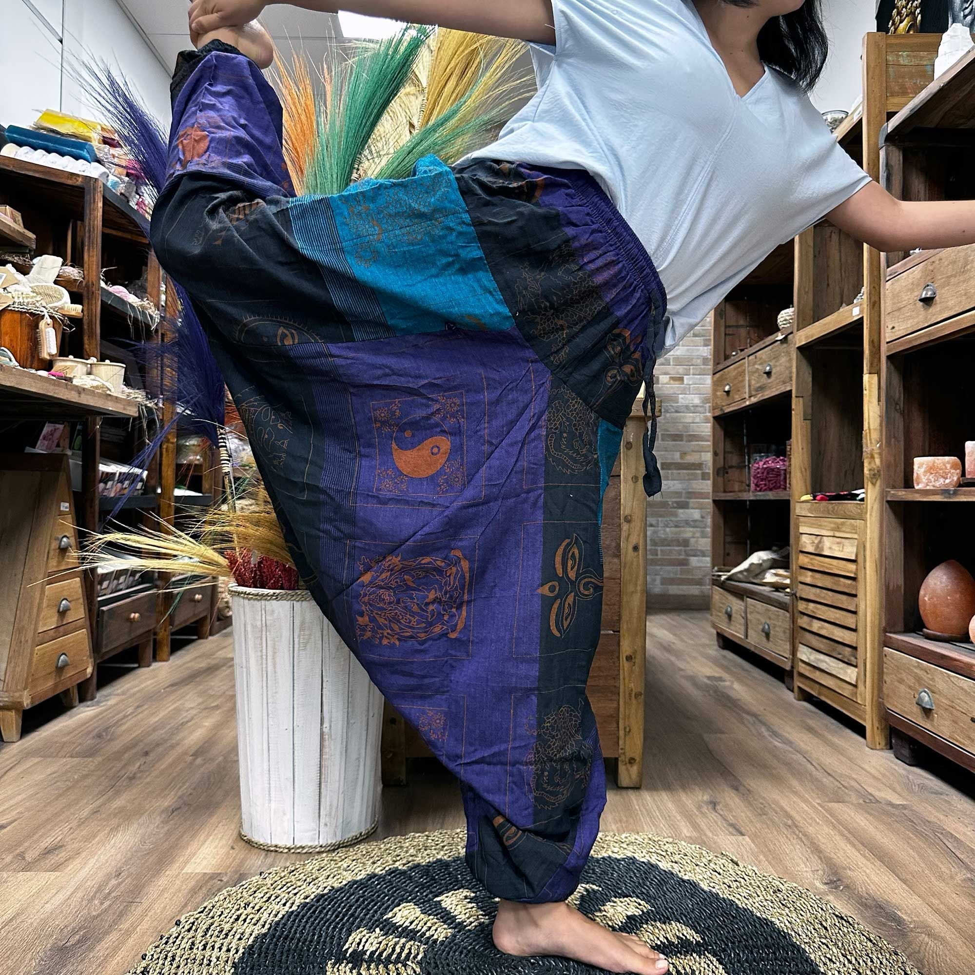 Yoga & Festival Trousers - Aladdin Himalayan Print in Purple