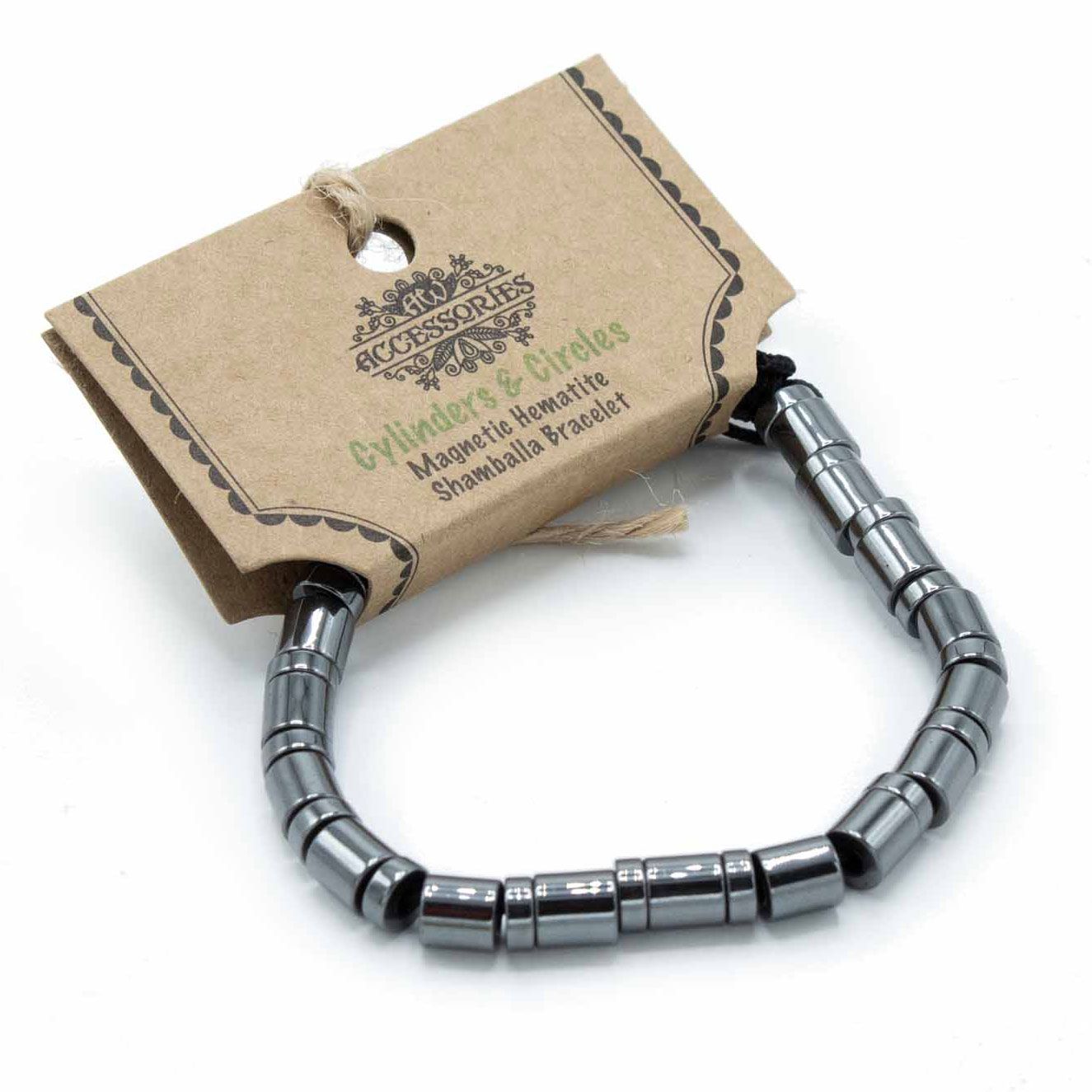 Hematite Shamballa Magnetic Bracelet – Circles and Cylinders