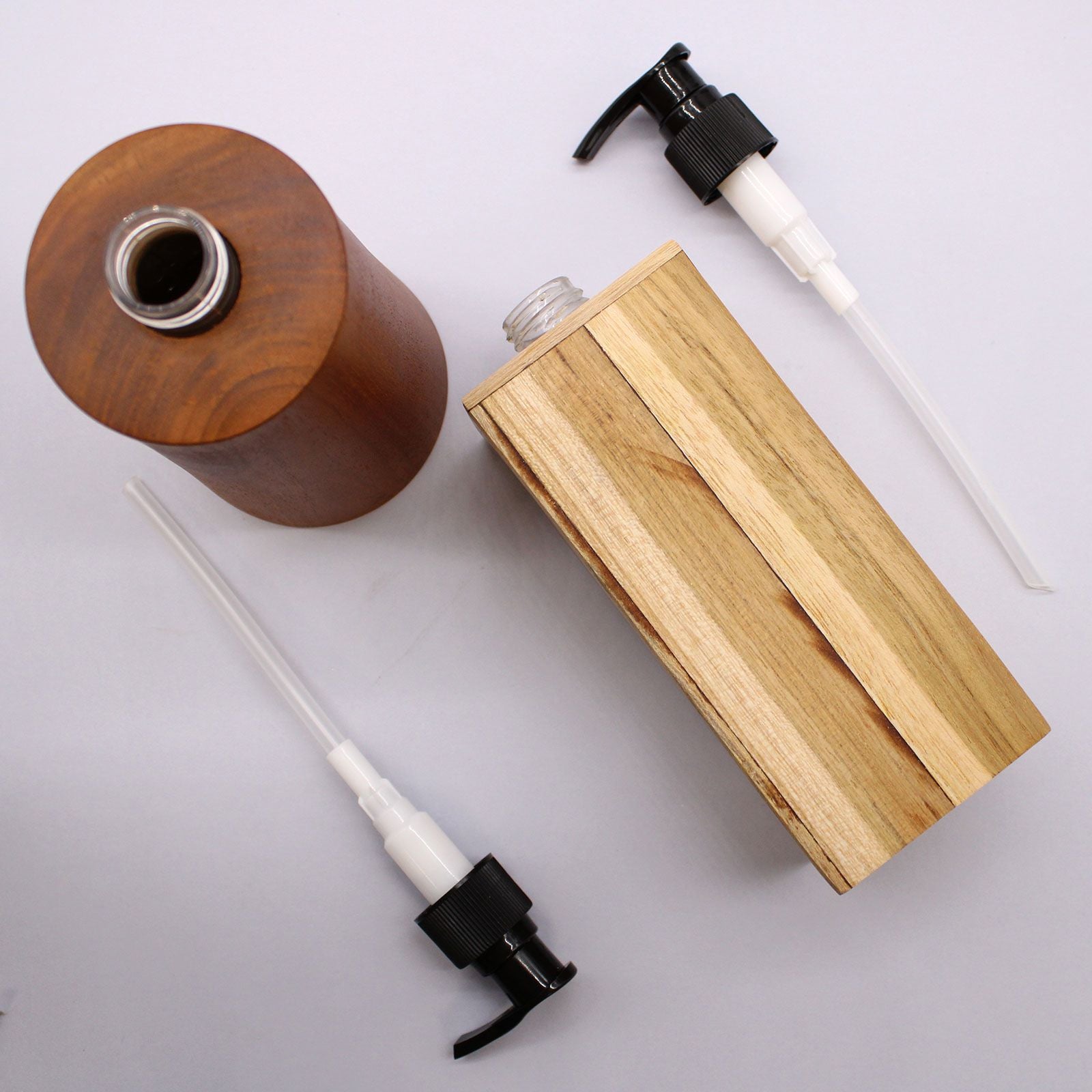Dispensador de Sabonete em Madeira de Teca Natural - Quadrado