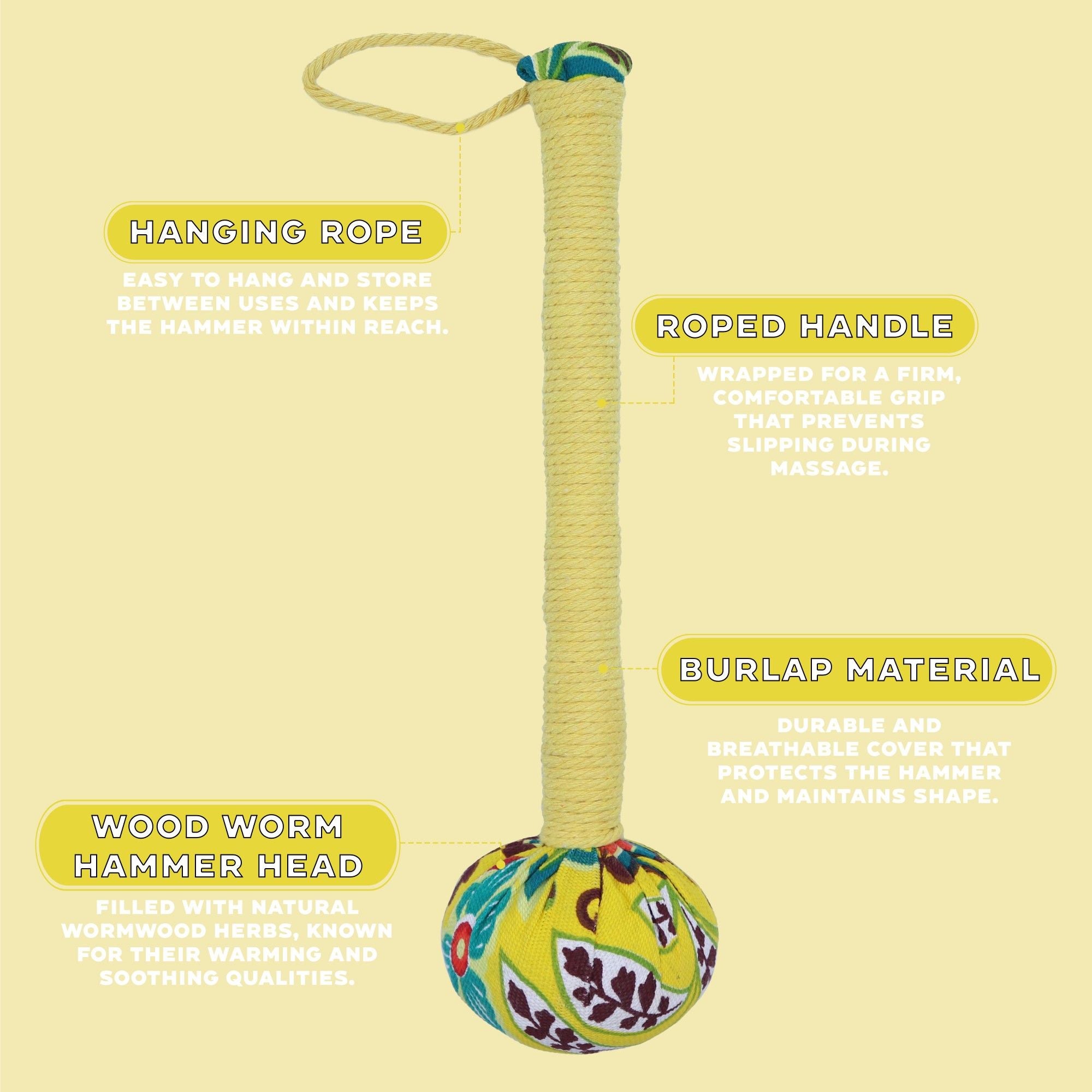 Martelo de Massagem com Artemísia – Amarelo