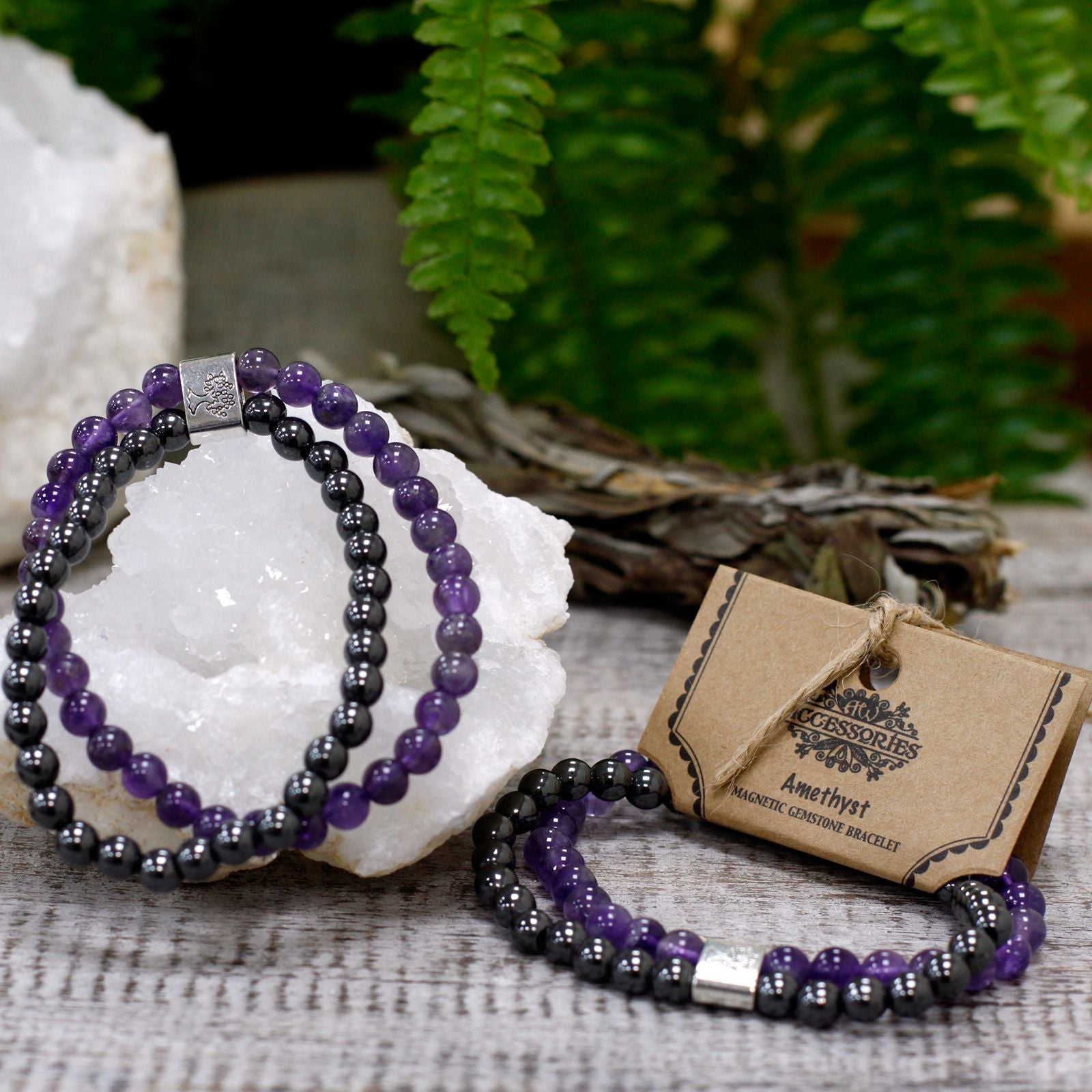 Pulseira Magnética em Pedras Naturais – Ametista