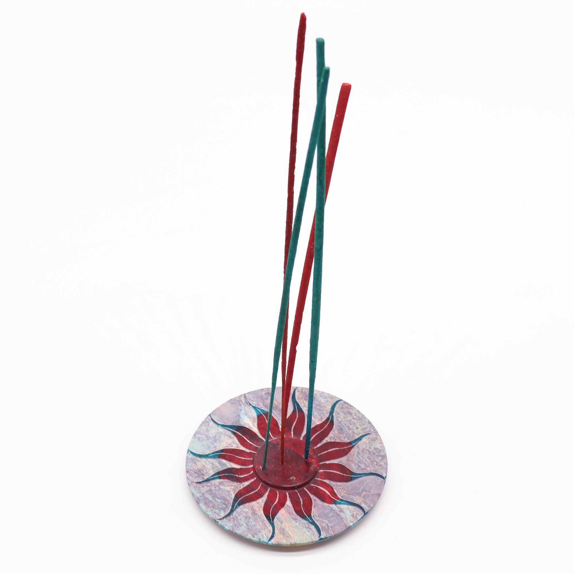 Suporte de Incenso Disco em Esteatite Flor do Sol
