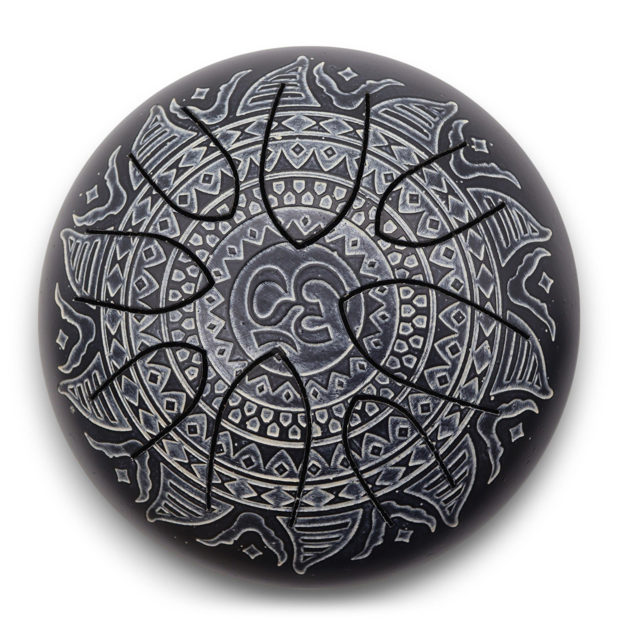Tambor Hapi Mandala Gravada - 16 cm