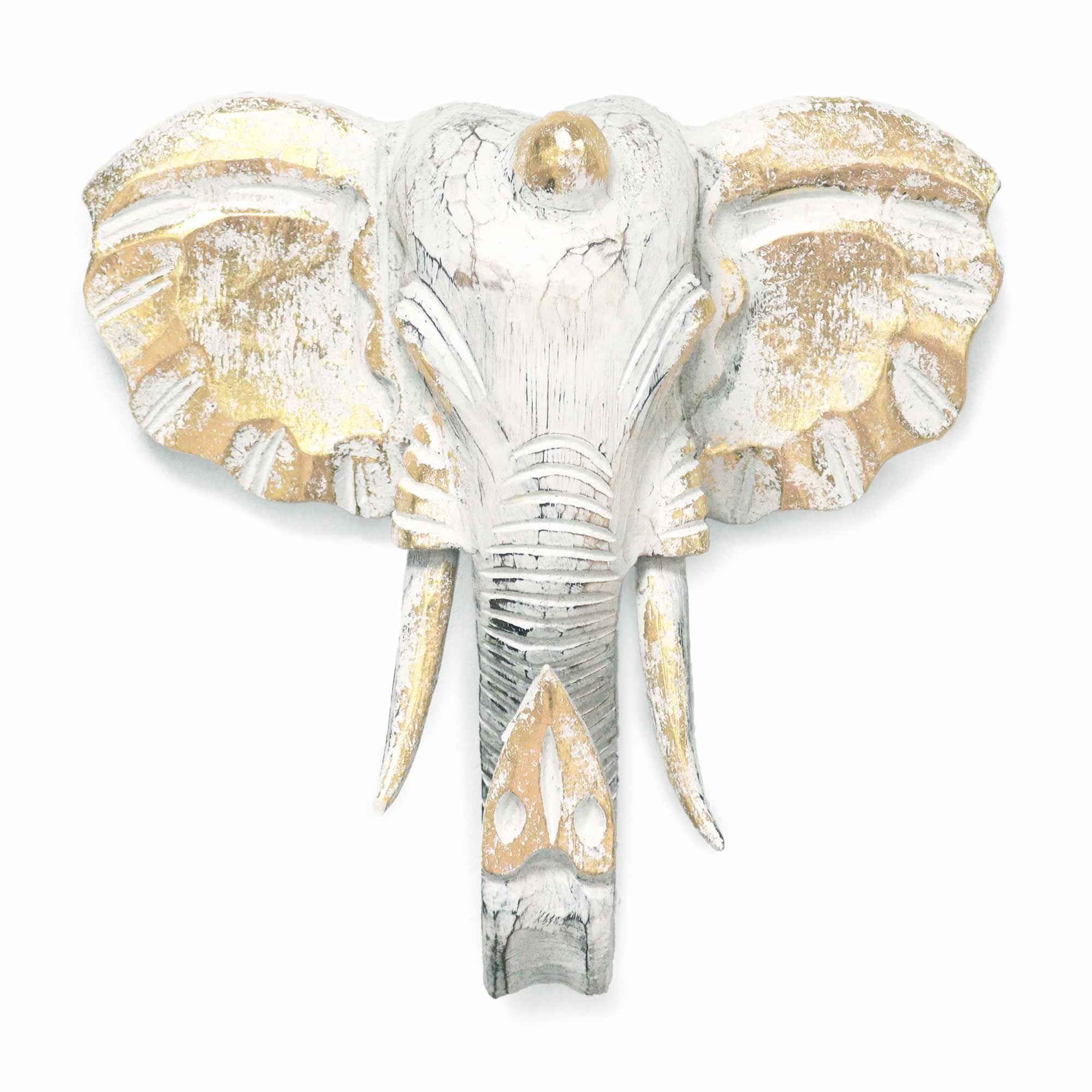 Cabeça de Elefante Grande – Dourado e Branco