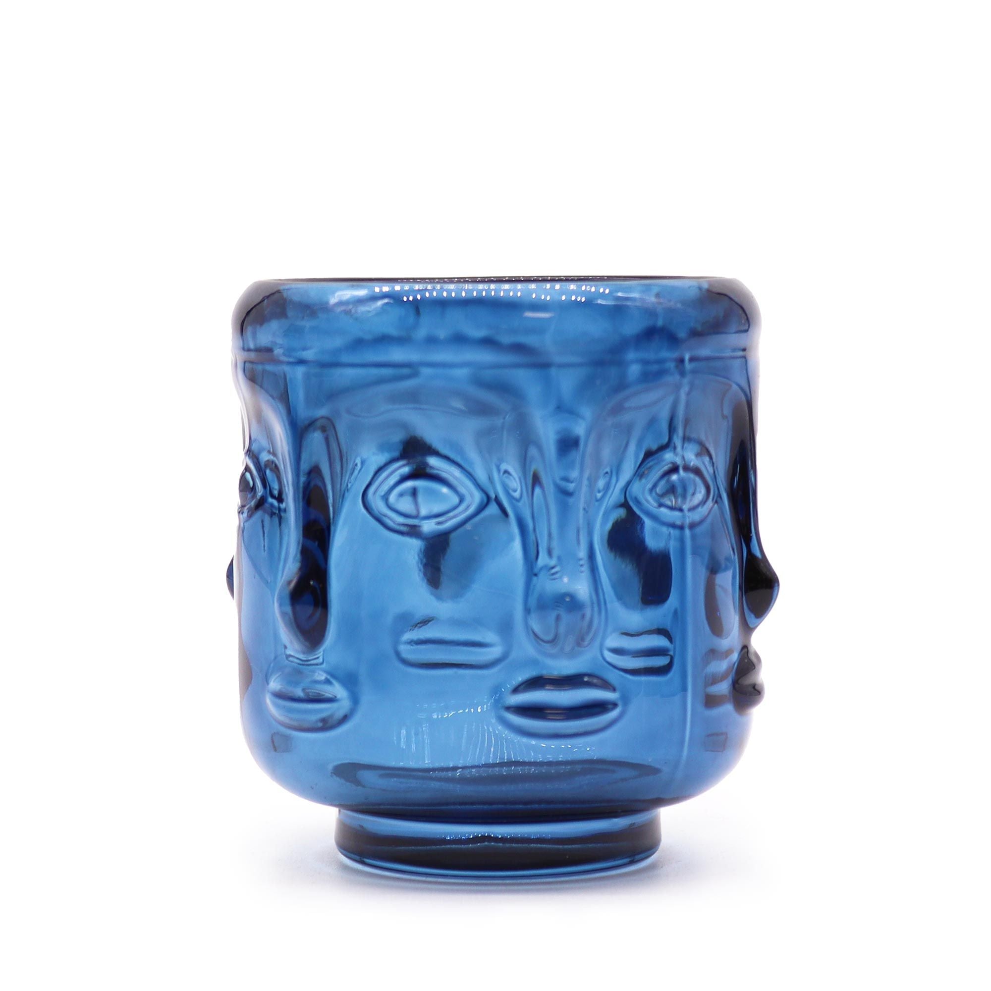 Frasco de Vela Faces de Buda - Azul Real
