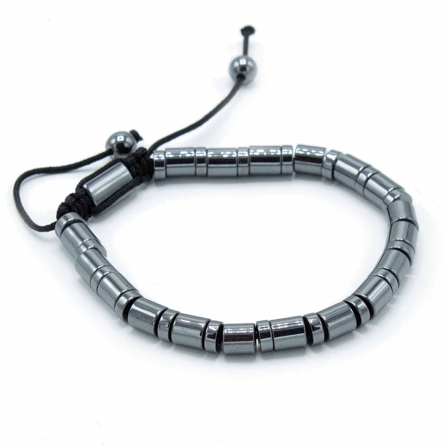 Hematite Shamballa Magnetic Bracelet – Circles and Cylinders
