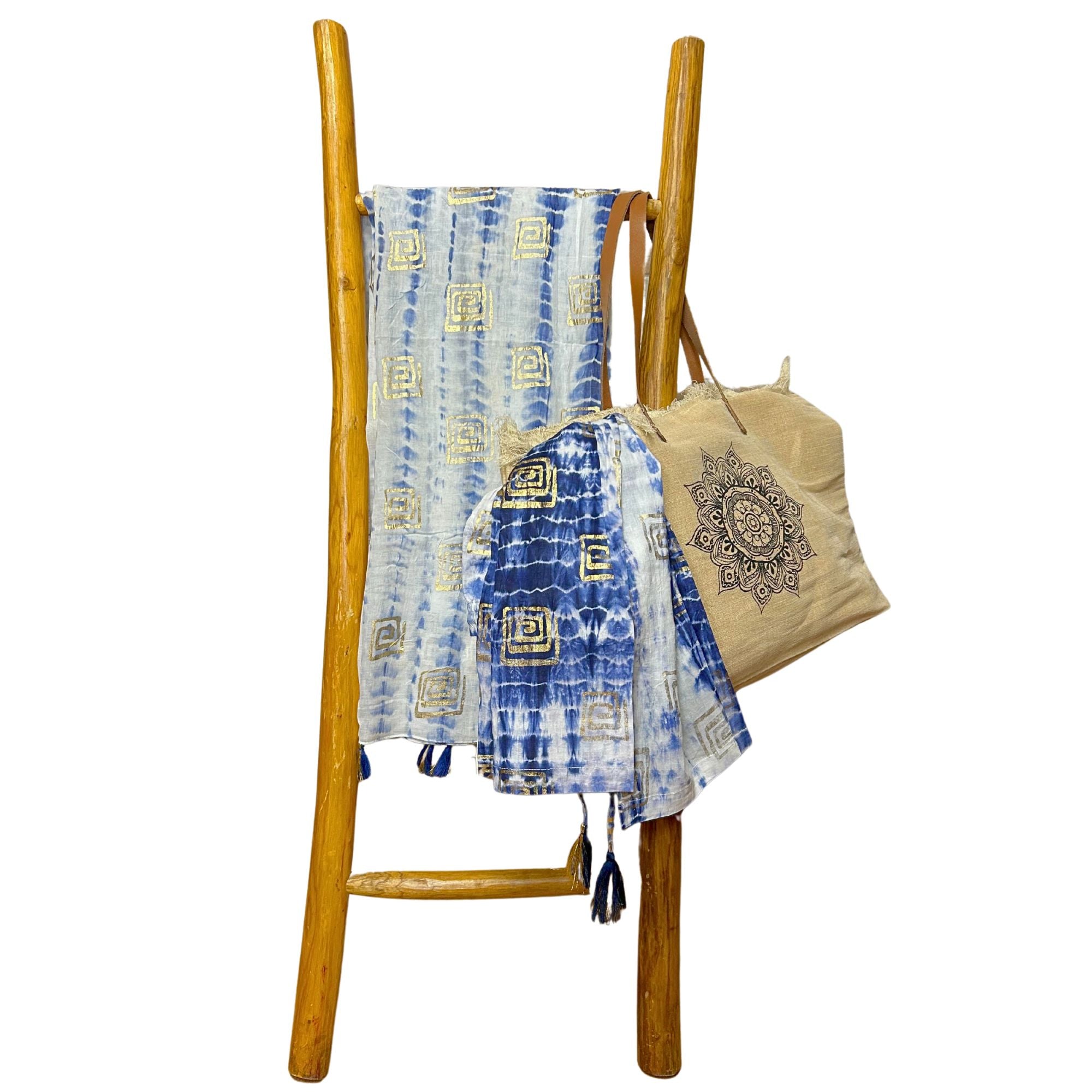 Pareo Nomad Sari Mediterrâneo - Tie-Dye Azul Estampado