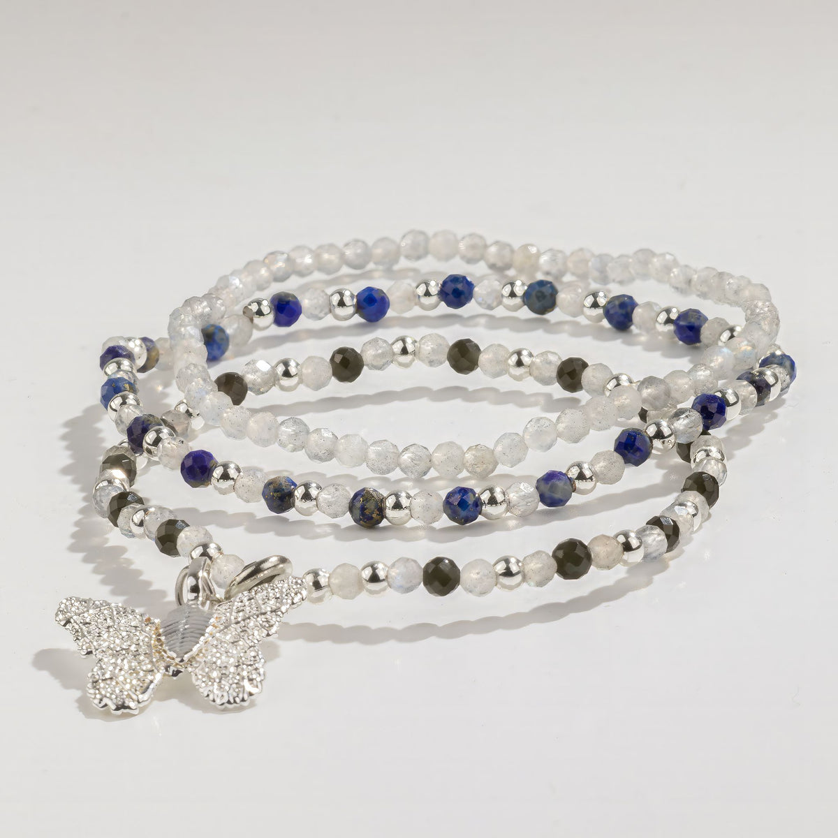 Conjunto de 3 Pulseiras Nymph Spirit com Pedras Naturais - Aurora Boreal