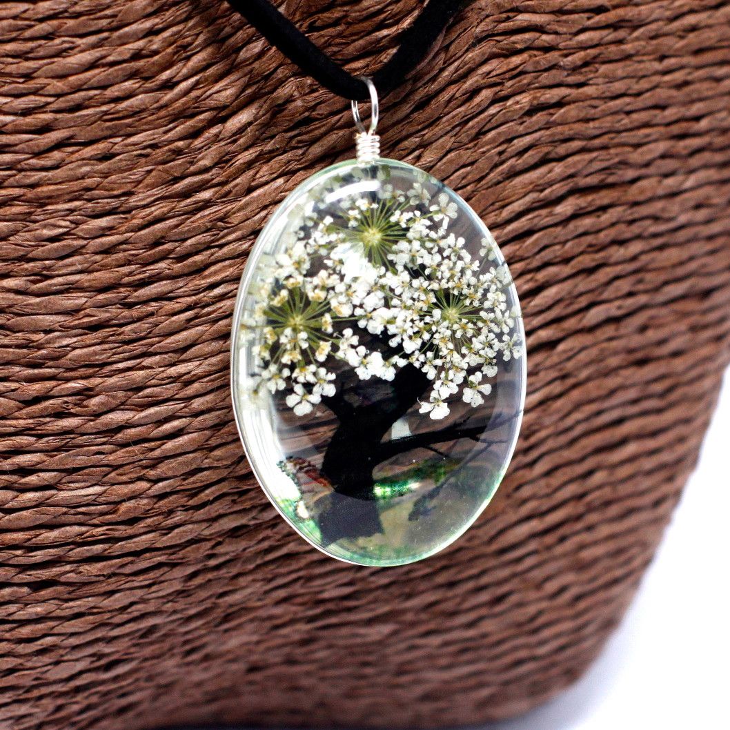 Flores Prensadas - Árvore da Vida - Branco