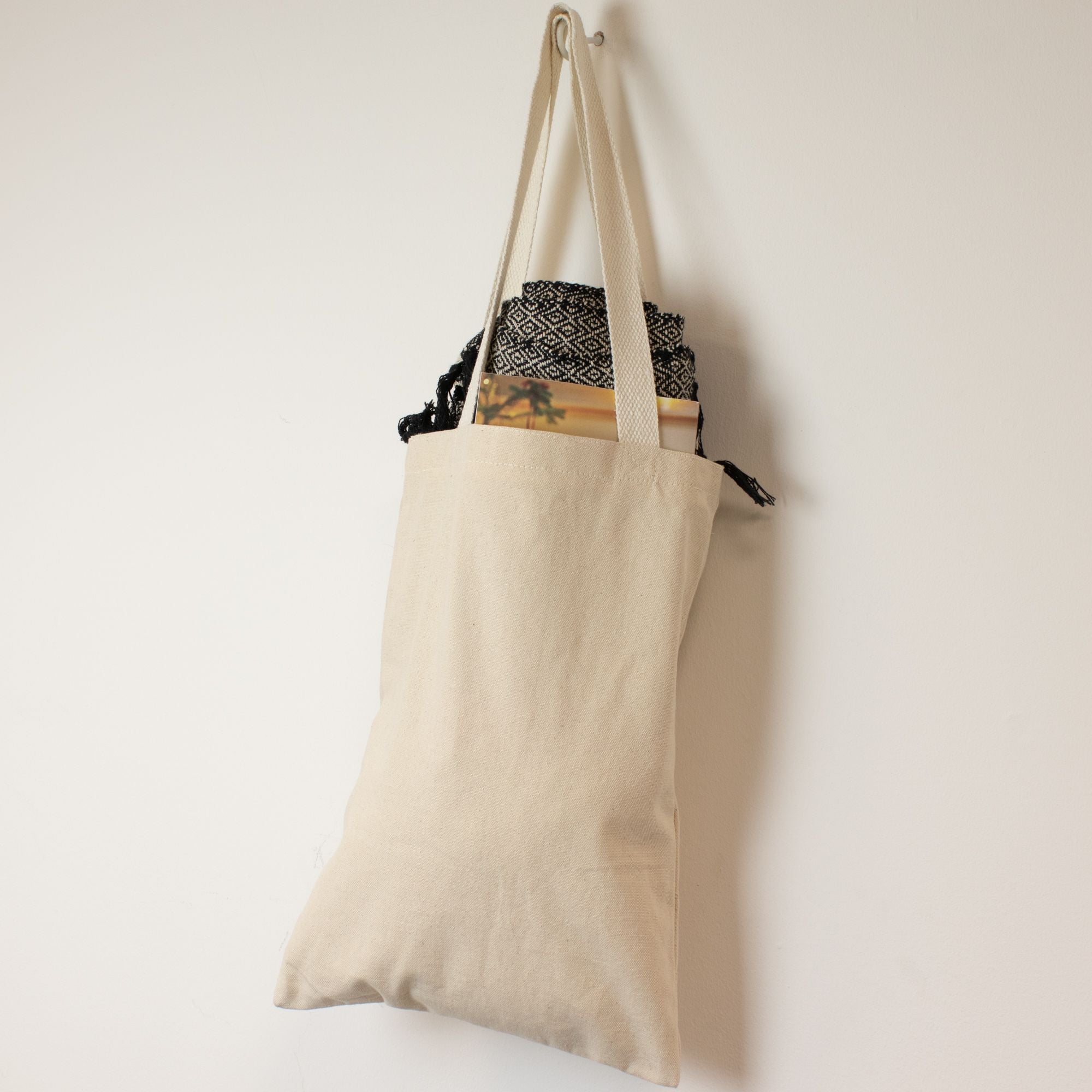 Bolsa Tote em Algodão Nomad Sari Sem Estampa Natural 41 x 31 cm