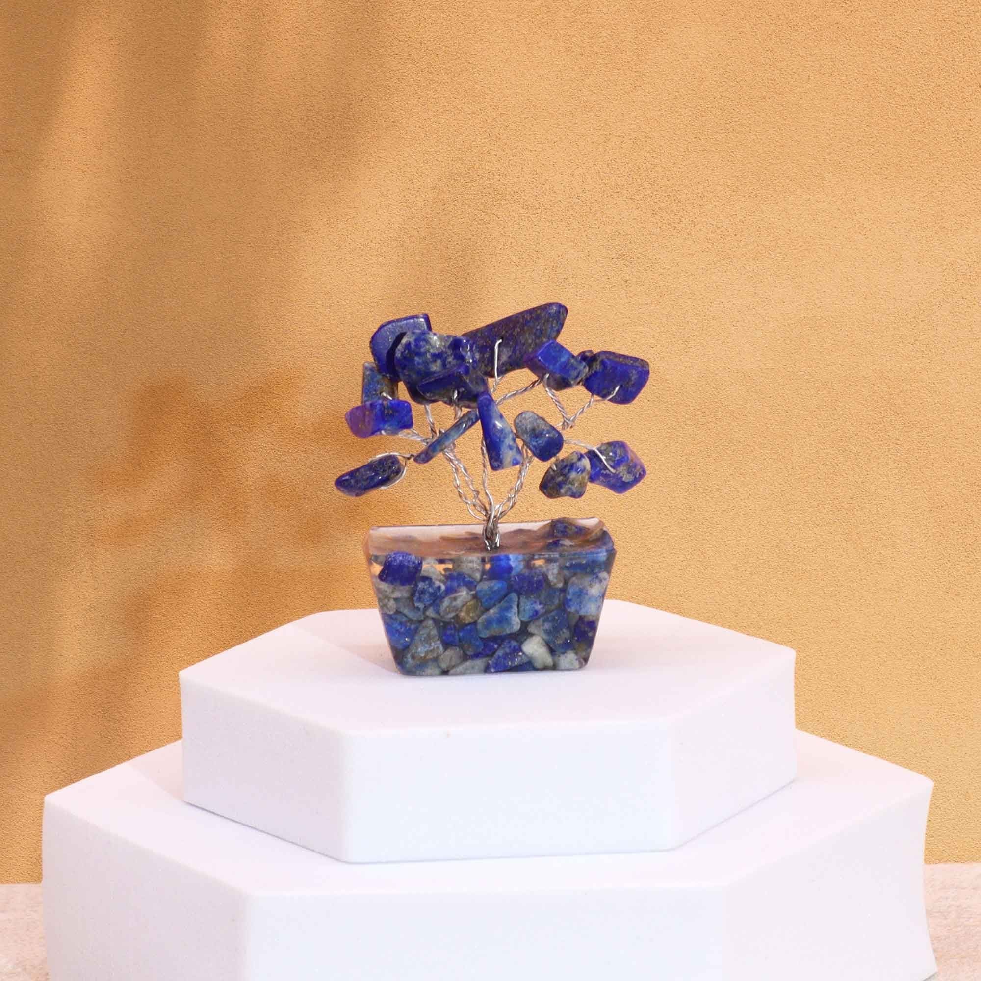 Mini Árbol de Piedras Naturales Base Orgonita Sodalita (15 Piedras)