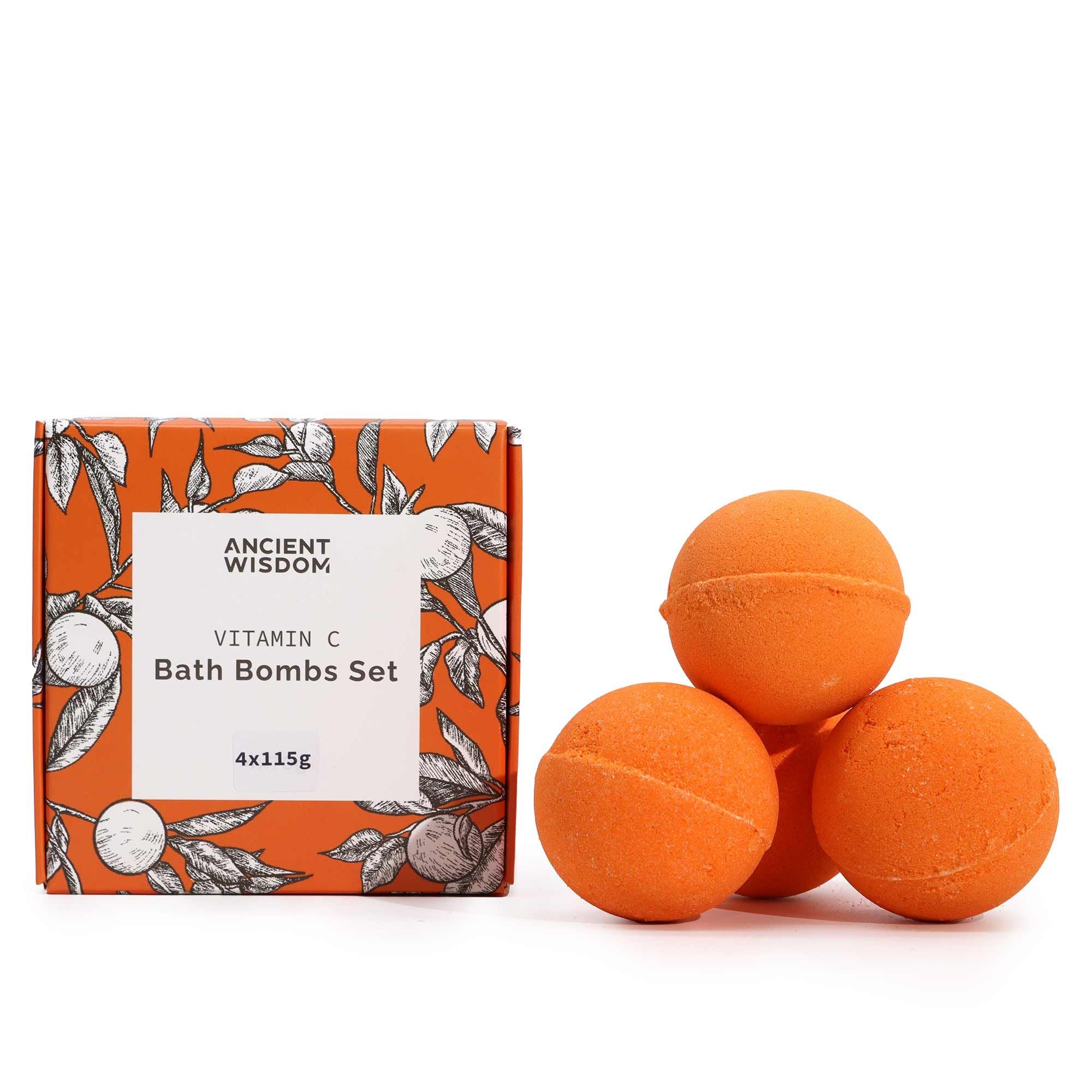 Set de 4 Bombas de Banho de Vitamina C - Aromaterapia