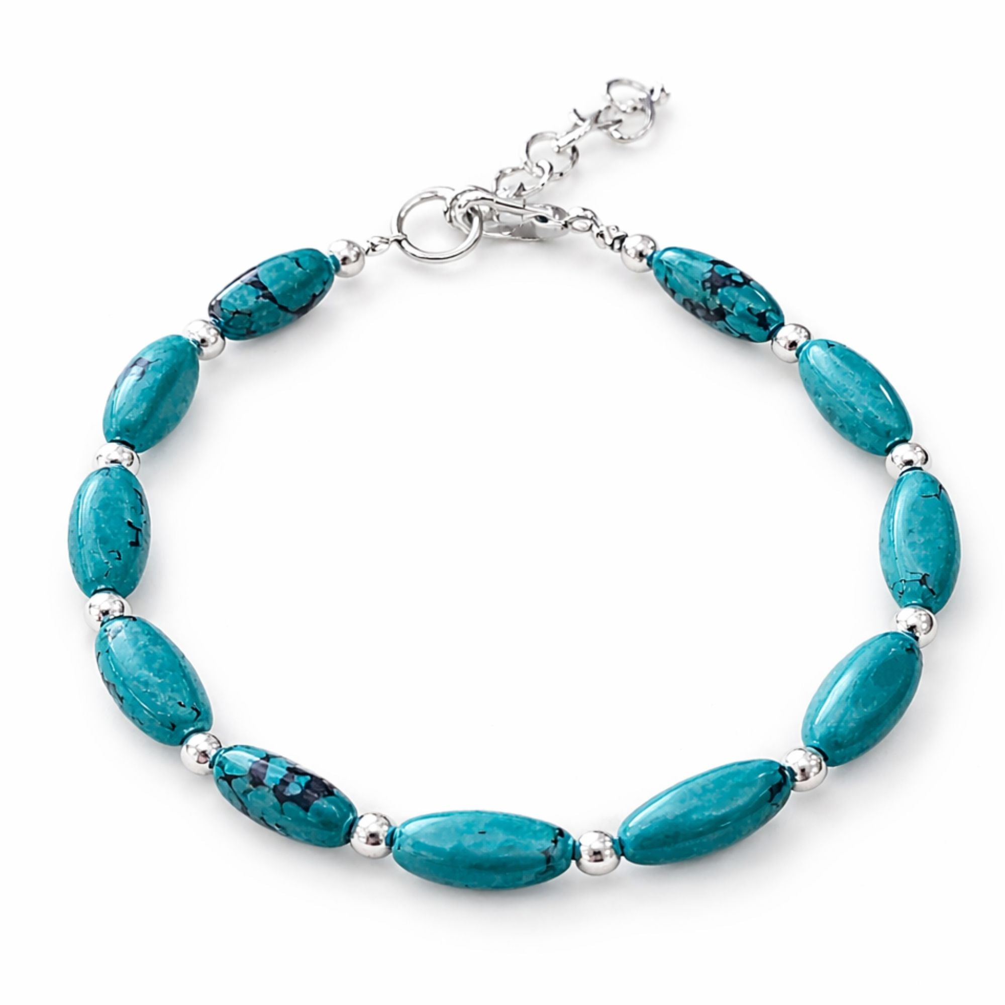 Colar de Turquesa Nepalês - (50 cm) e Pulseira - (17 cm) Conjunto