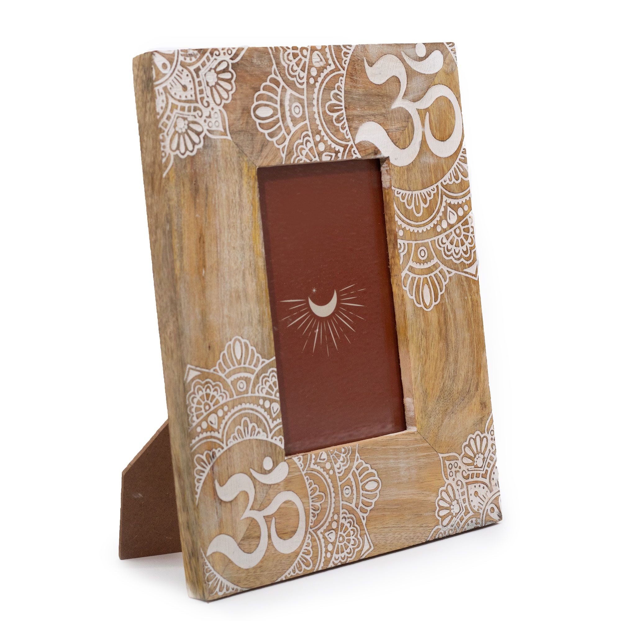 Moldura em Madeira de Manga Mandala Branco