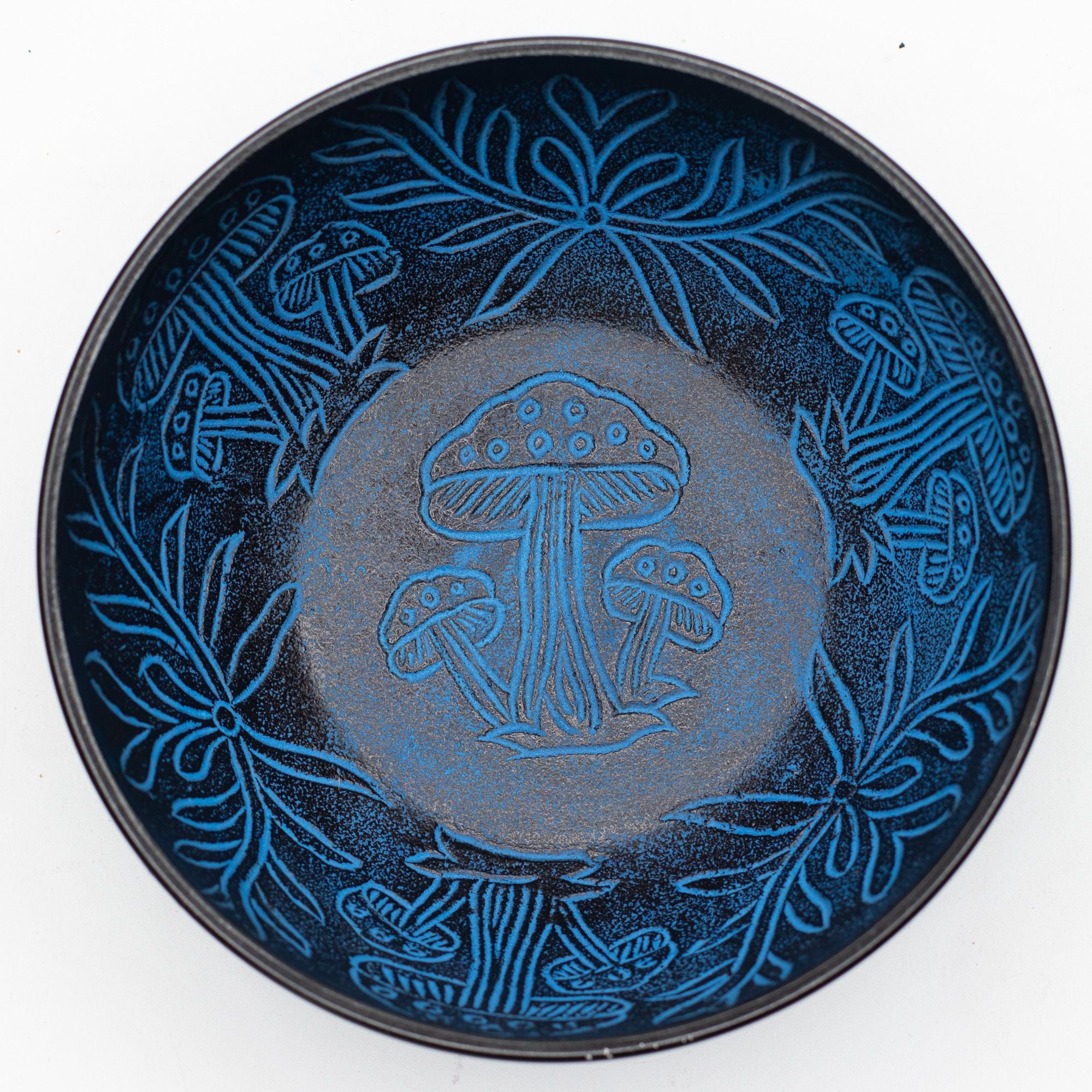 Cuenco Tibetano de Aluminio – Champiñón Mágico – Azul