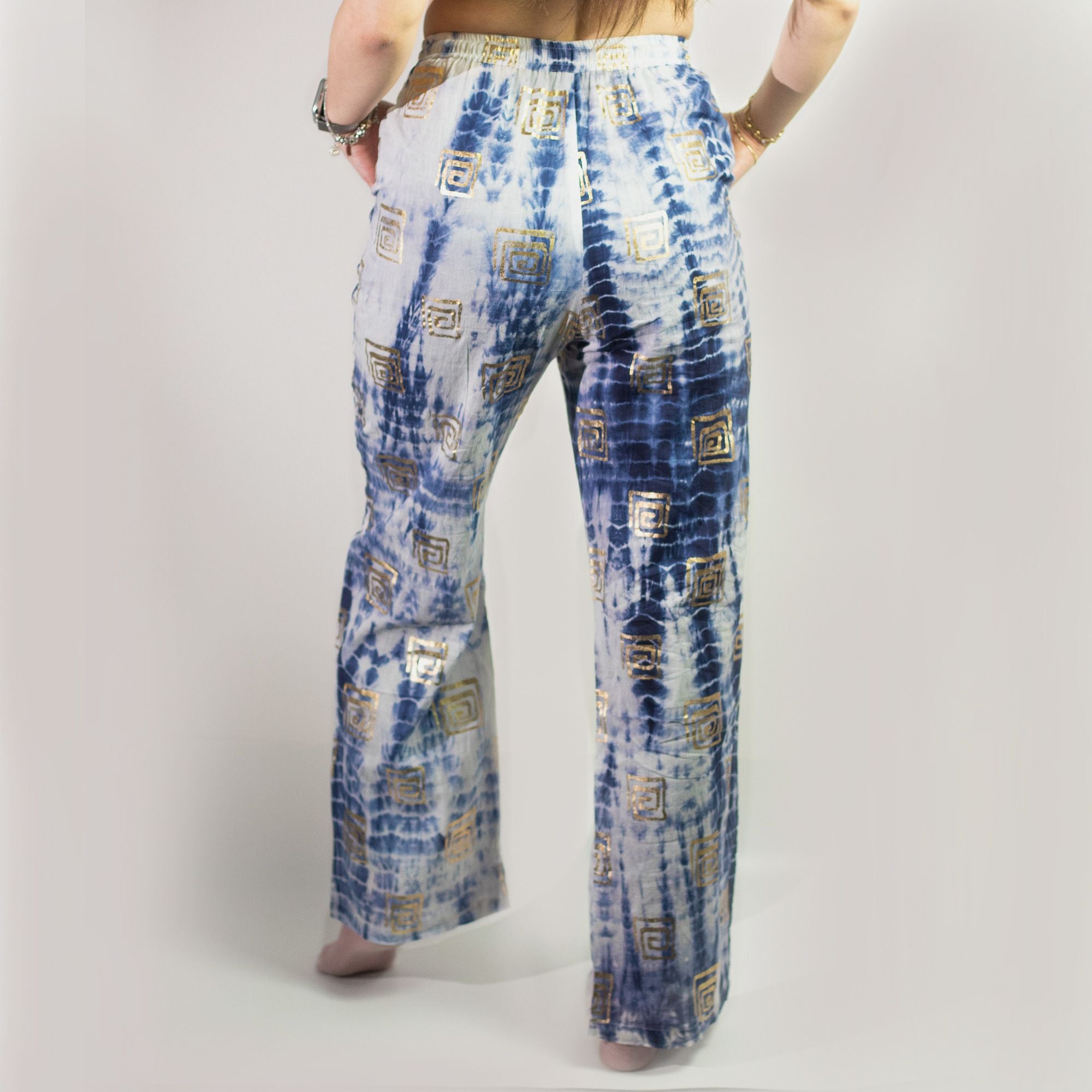Calças Nomad Sari Mediterrâneo M/L - Grego Dourado e Azul