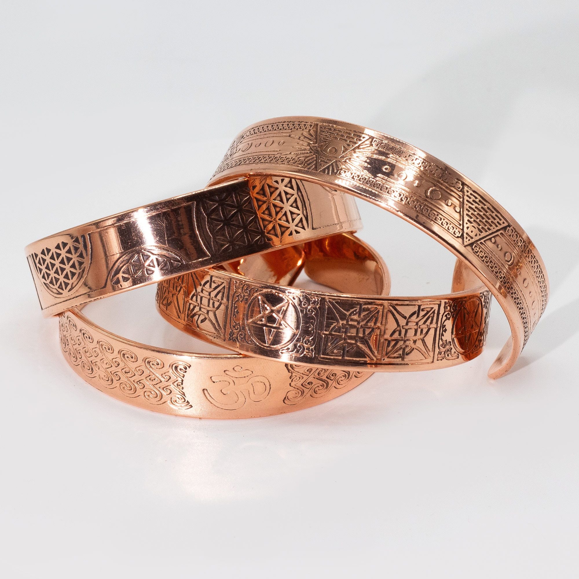 Solid Copper Bracelets with Affirmation Engravings (Assorted)