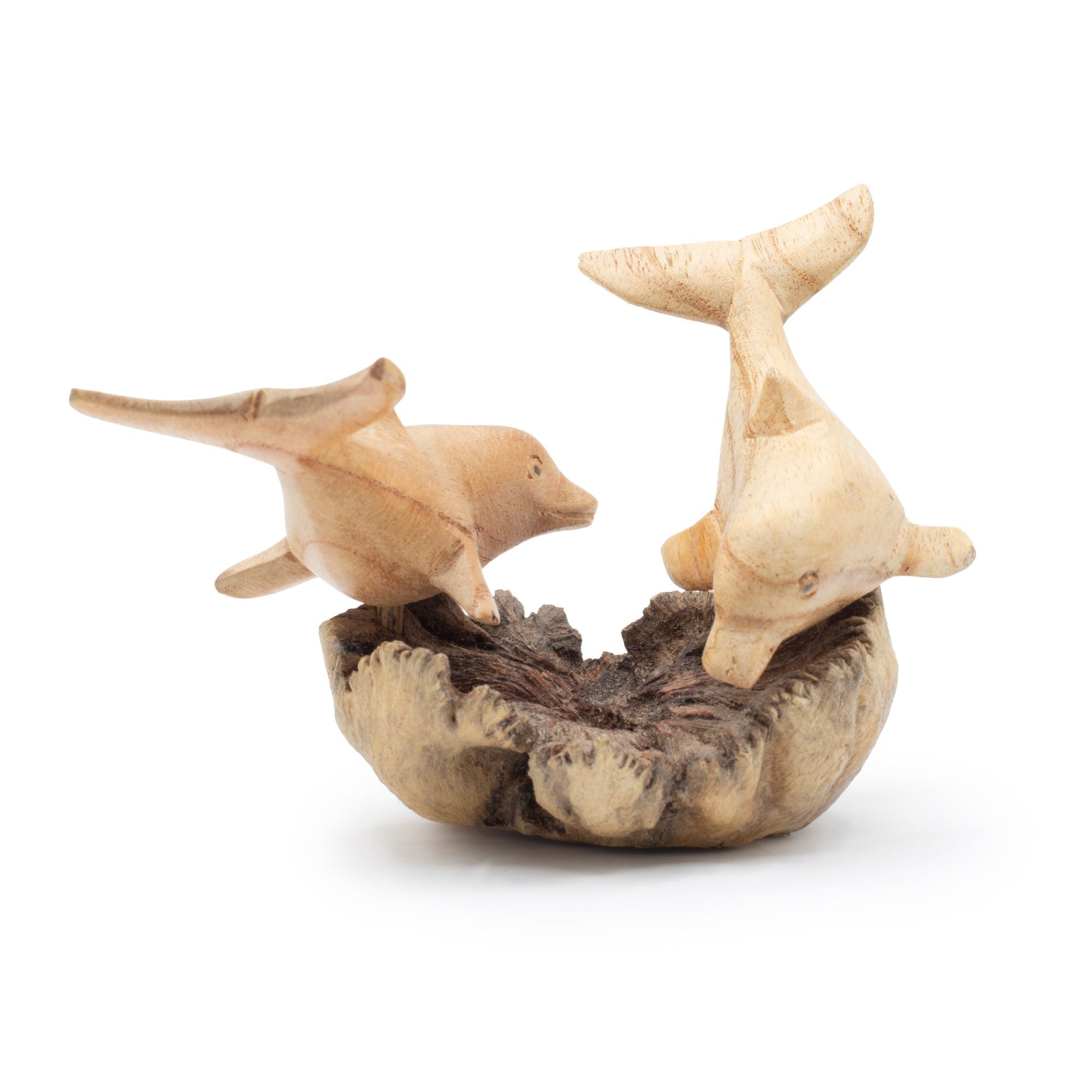 Escultura em Madeira Parasita com Golfinhos a Brincar