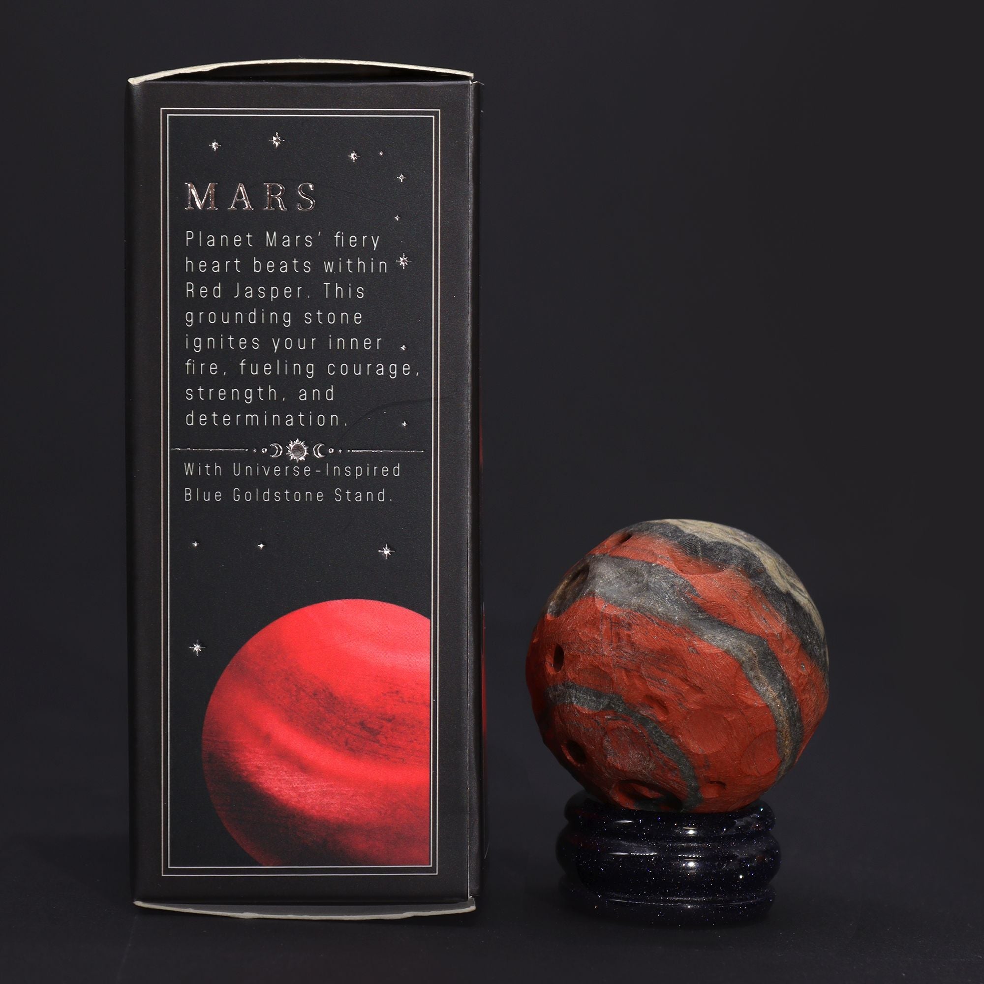 Planeta Jaspe Vermelho com Suporte Solar Marte (40mm)