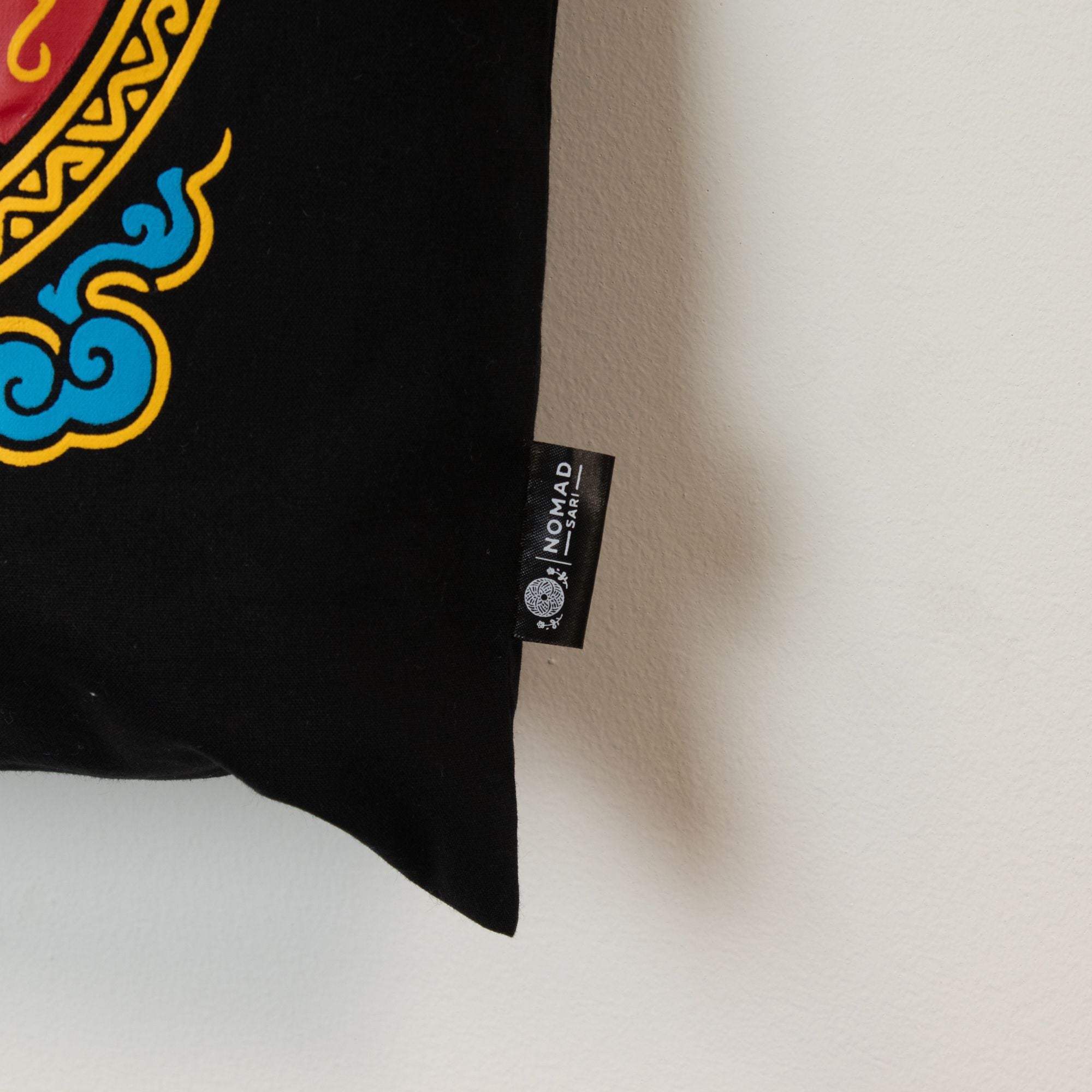 Bolsa Tote em Algodão Sol do Zodíaco Preto 40 x 36 cm