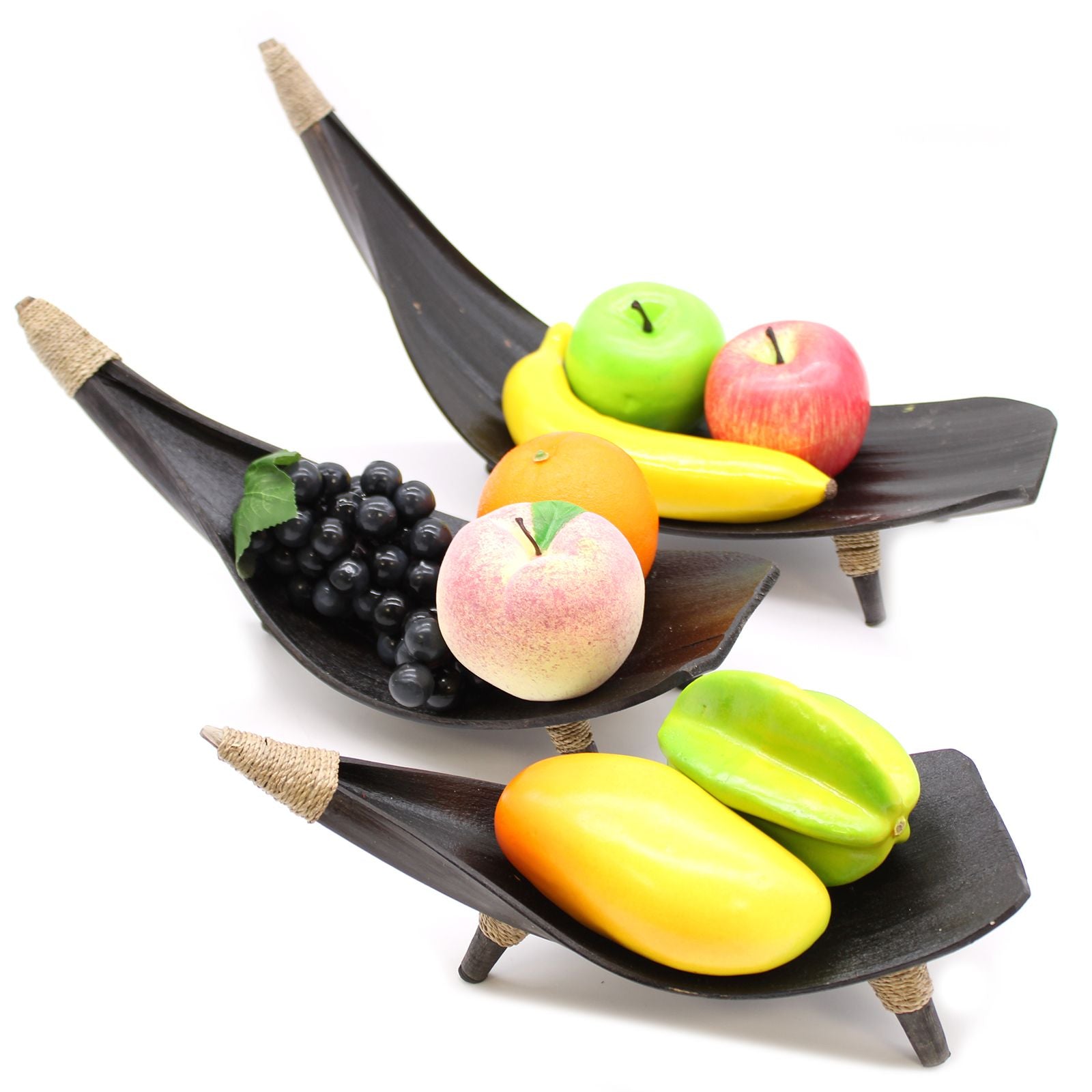 Conjunto de fruteiras em folha de coco – Chocolate
