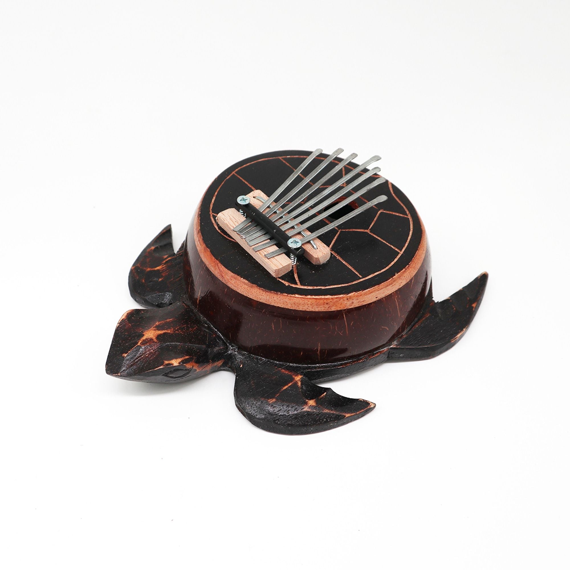 Kalimba Tartaruga em Coco Antigo