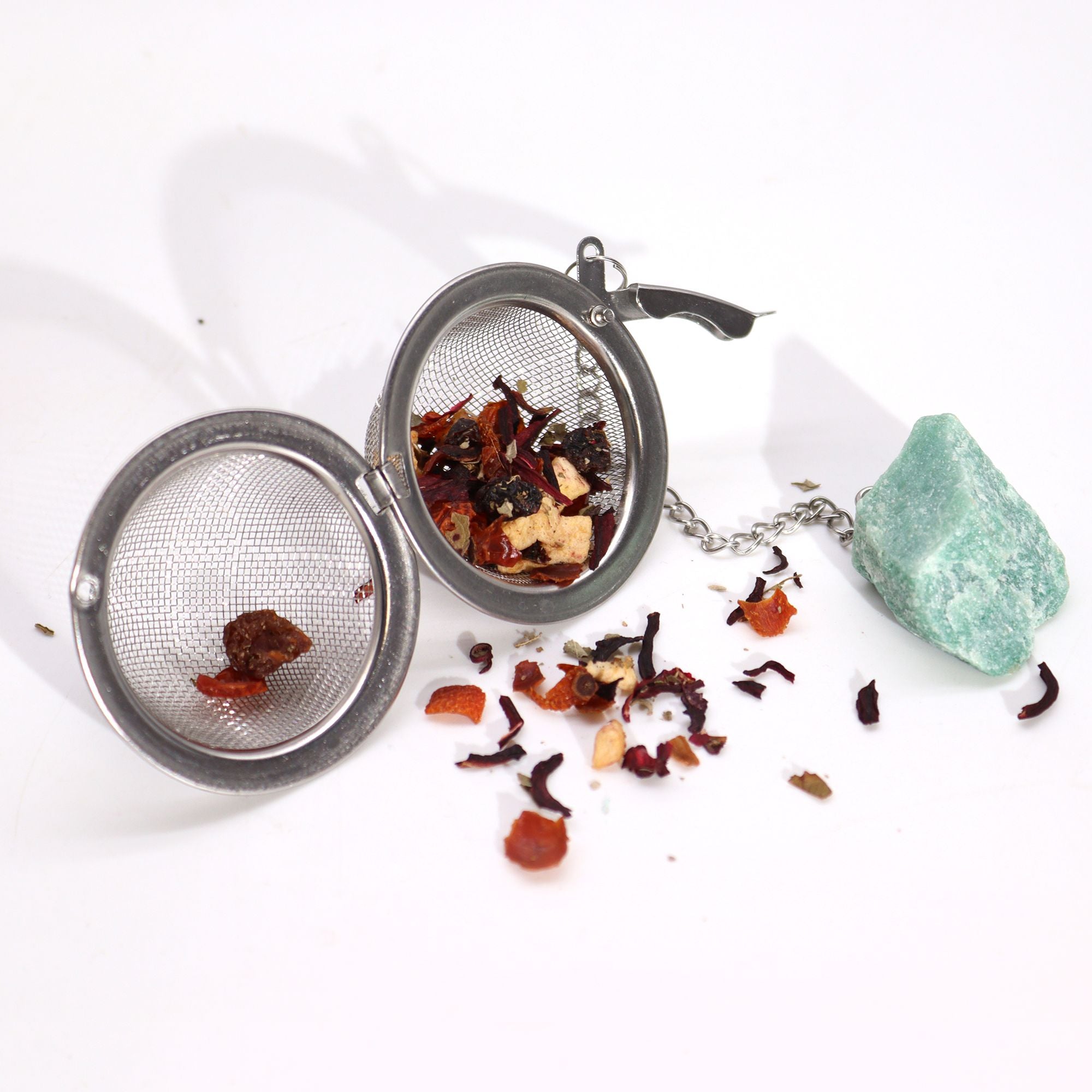 Infusor de Chá com Pedra Natural em Cristal Bruto – Jaspe Vermelho