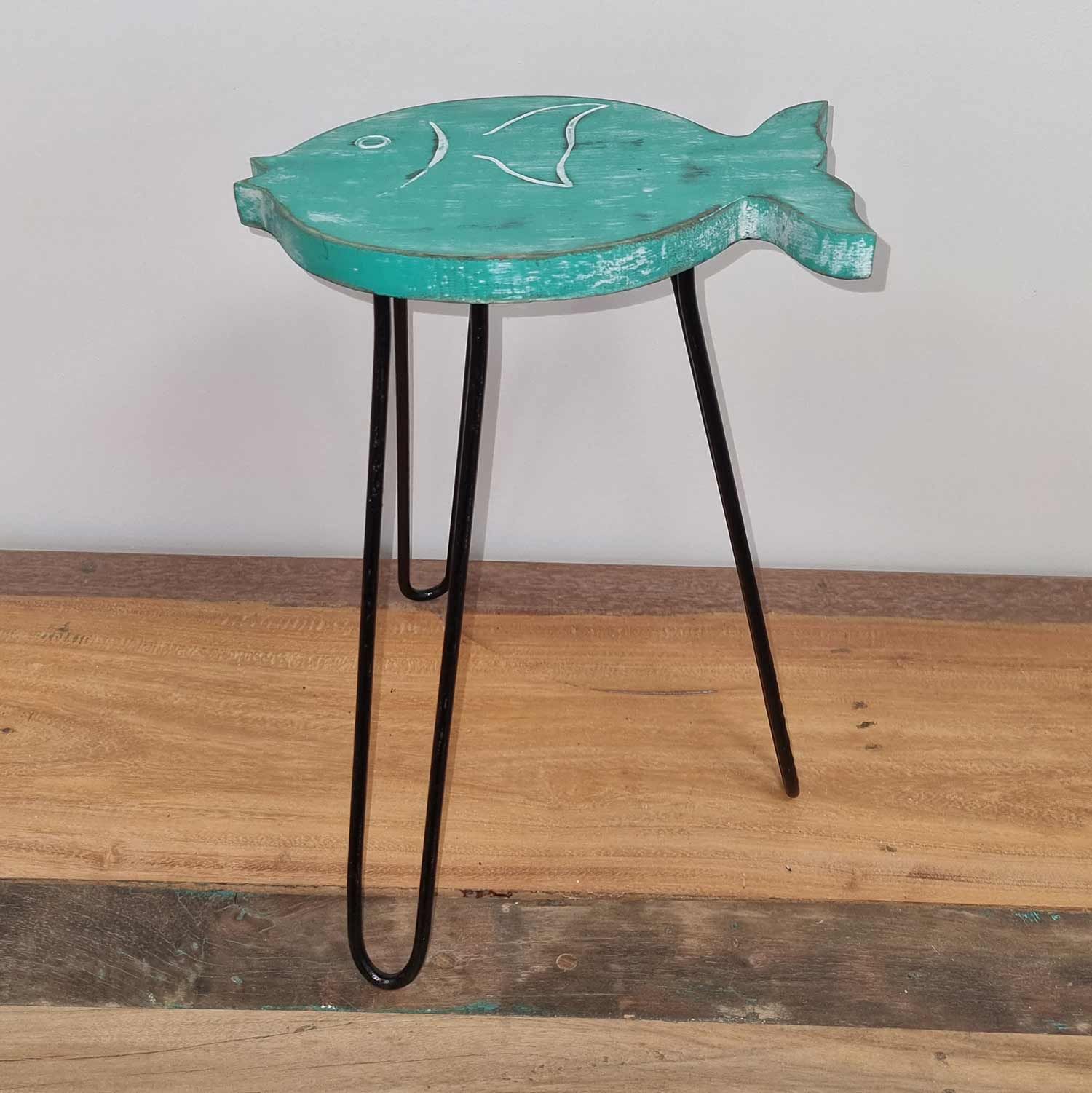 Mesa em Madeira de Albasia Turquesa