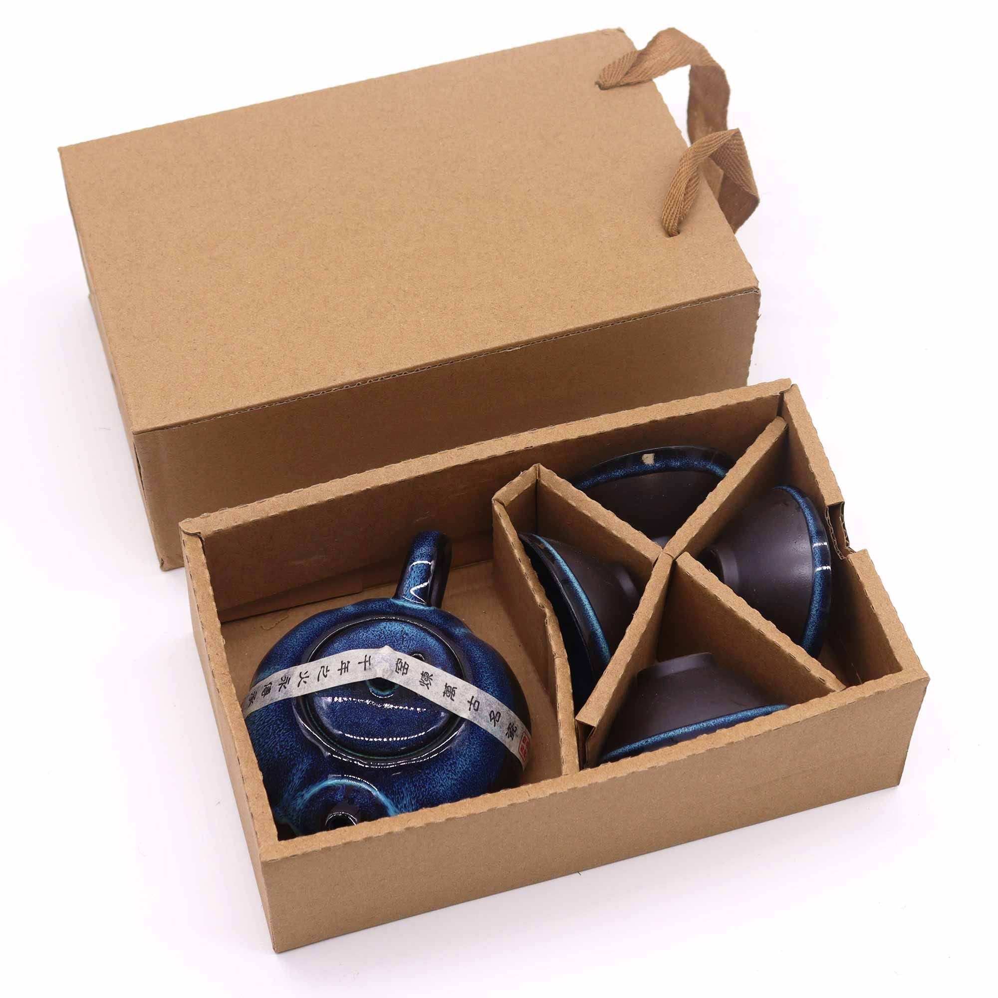Conjunto de Bule Tons Azuis – Bule e Quatro Chávenas