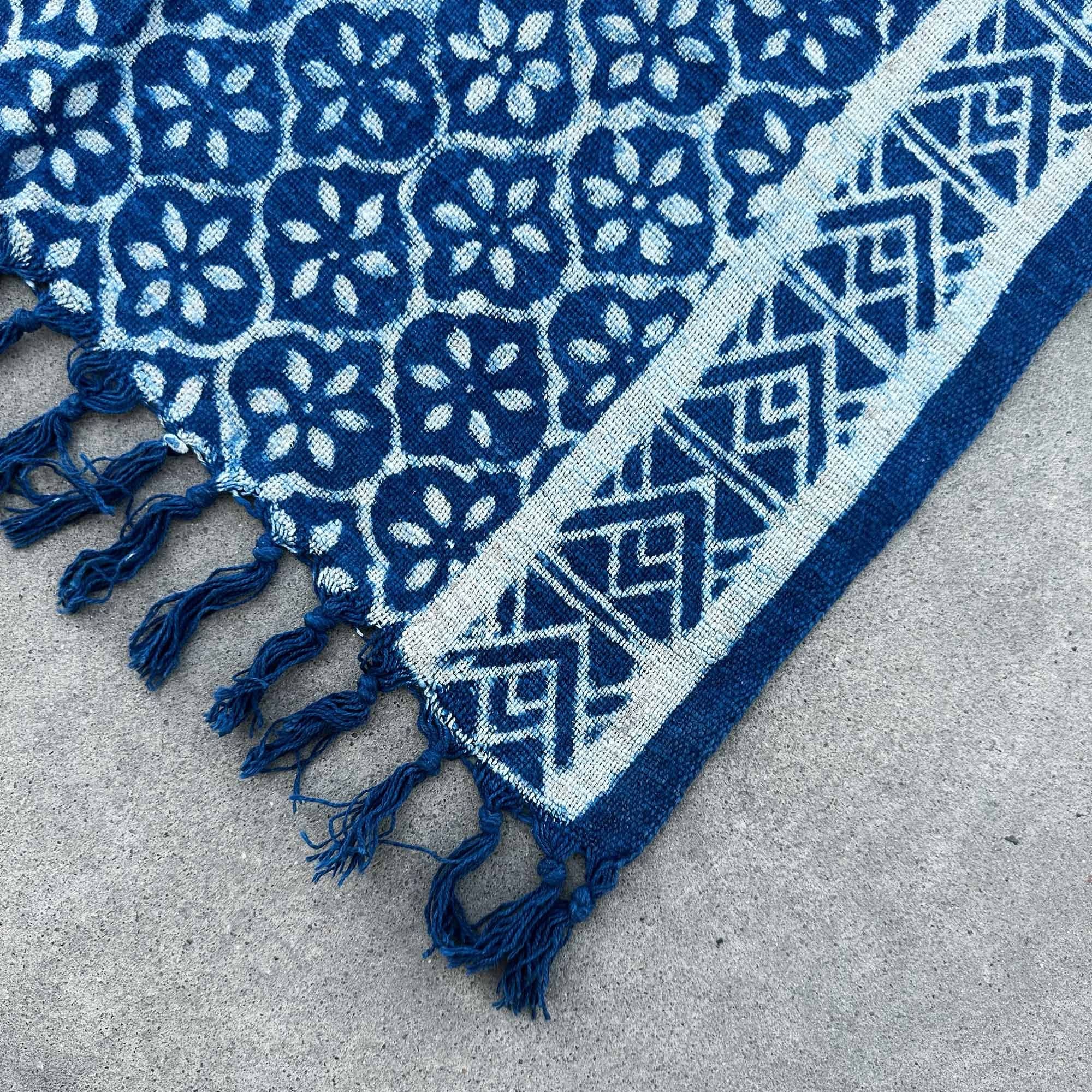 Madjid Tiles Handmade Indigo Table Runner