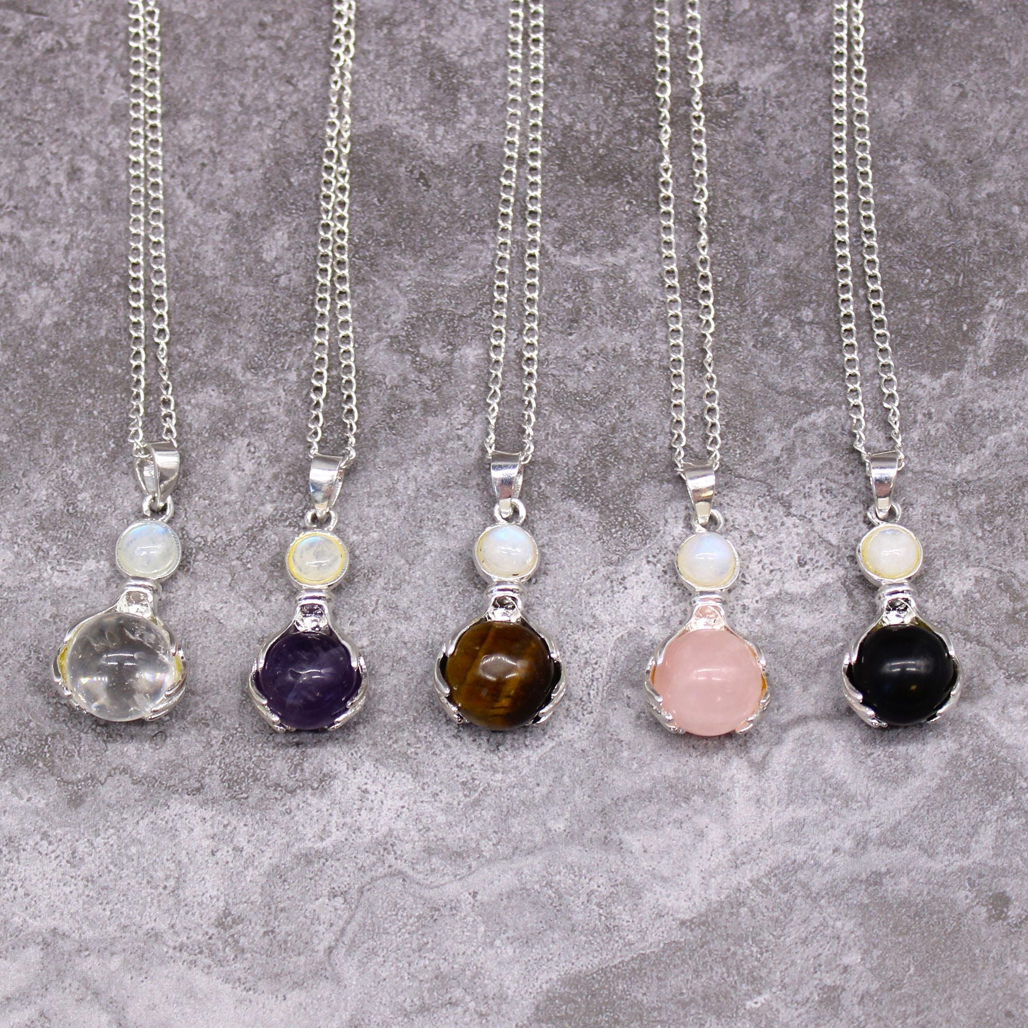 Pendente Mãos Curativas de Pedra Preciosa - Quartzo Rosa