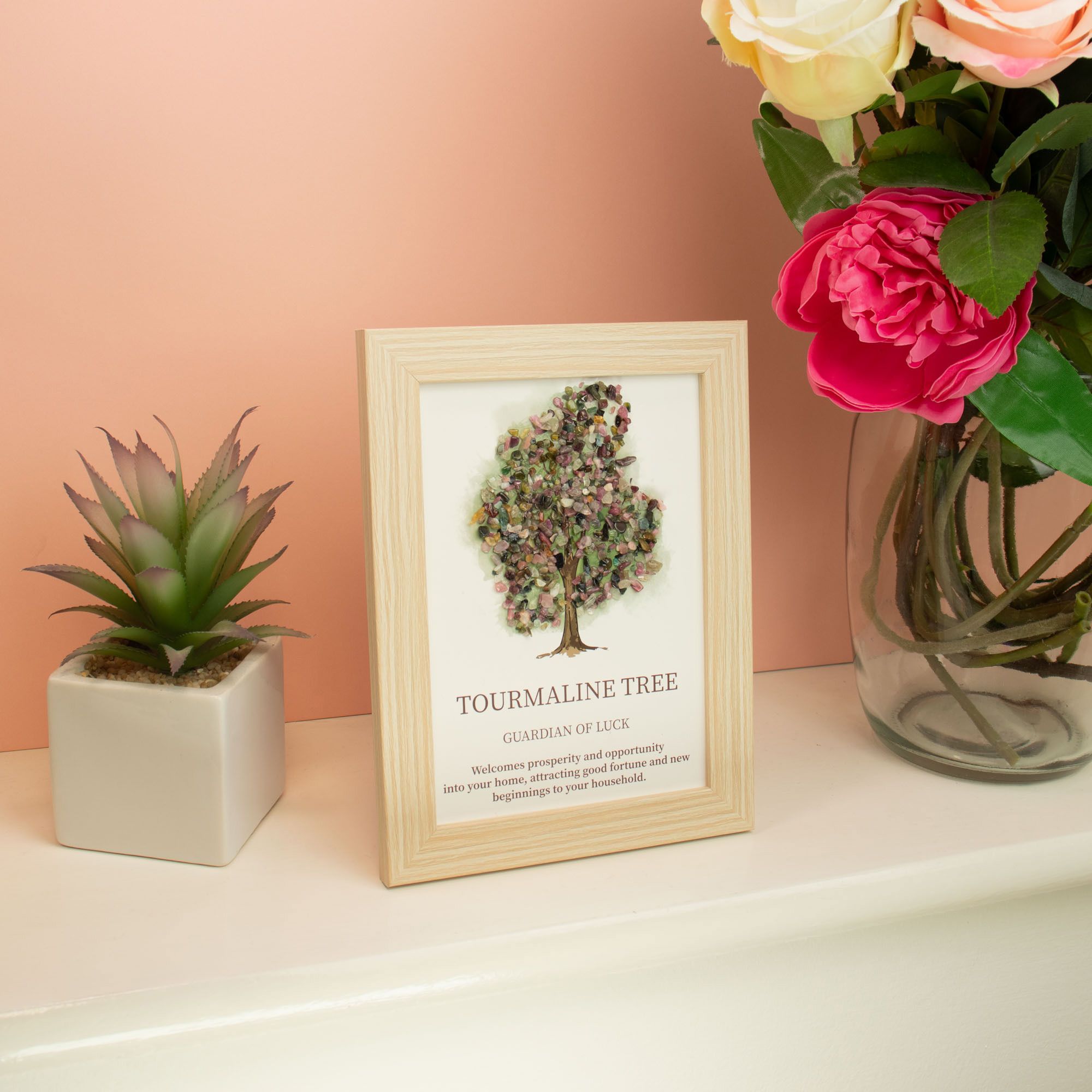 Quadro com Pedras Naturais Árvore da Vida Turmalina