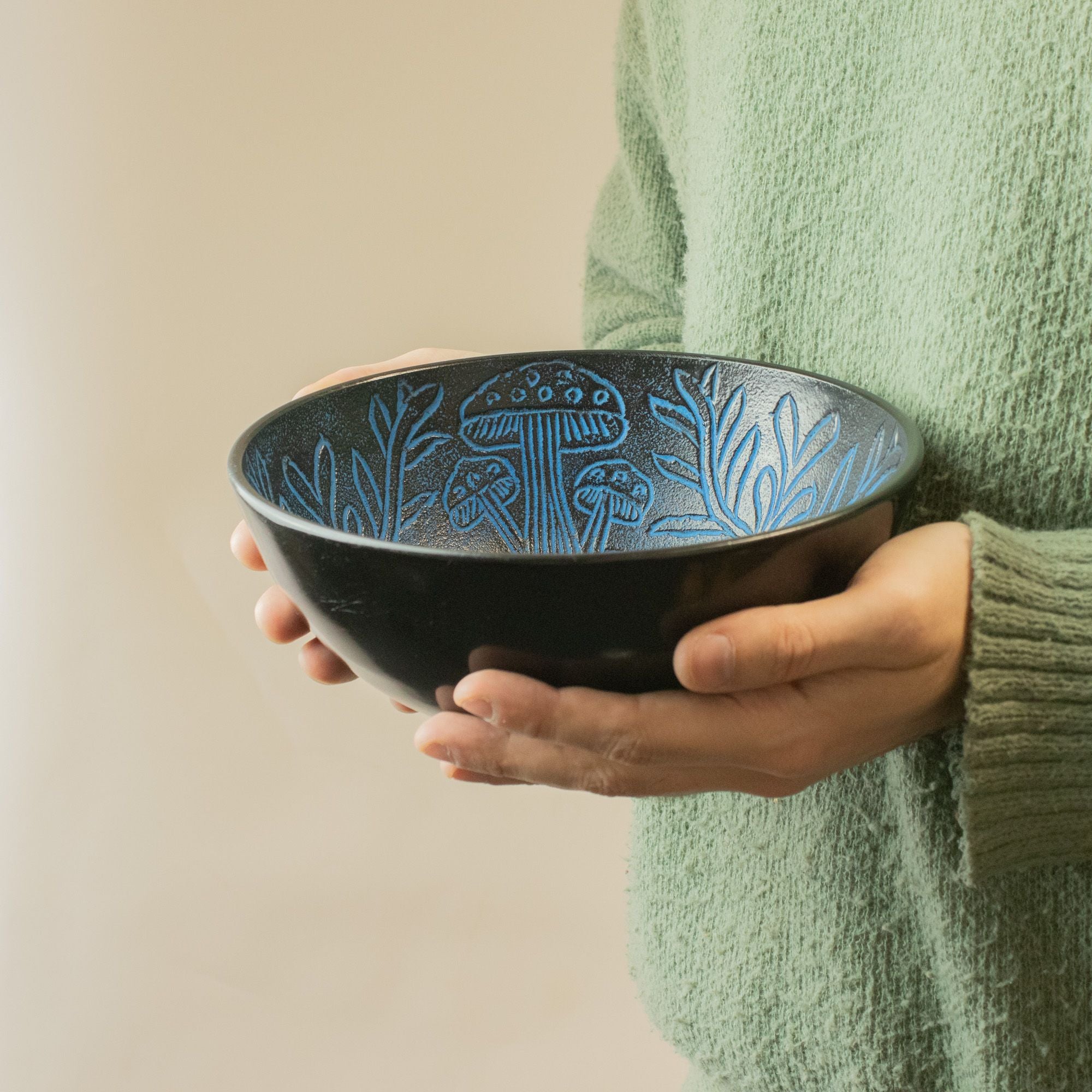 Cuenco Tibetano de Aluminio – Champiñón Mágico – Azul
