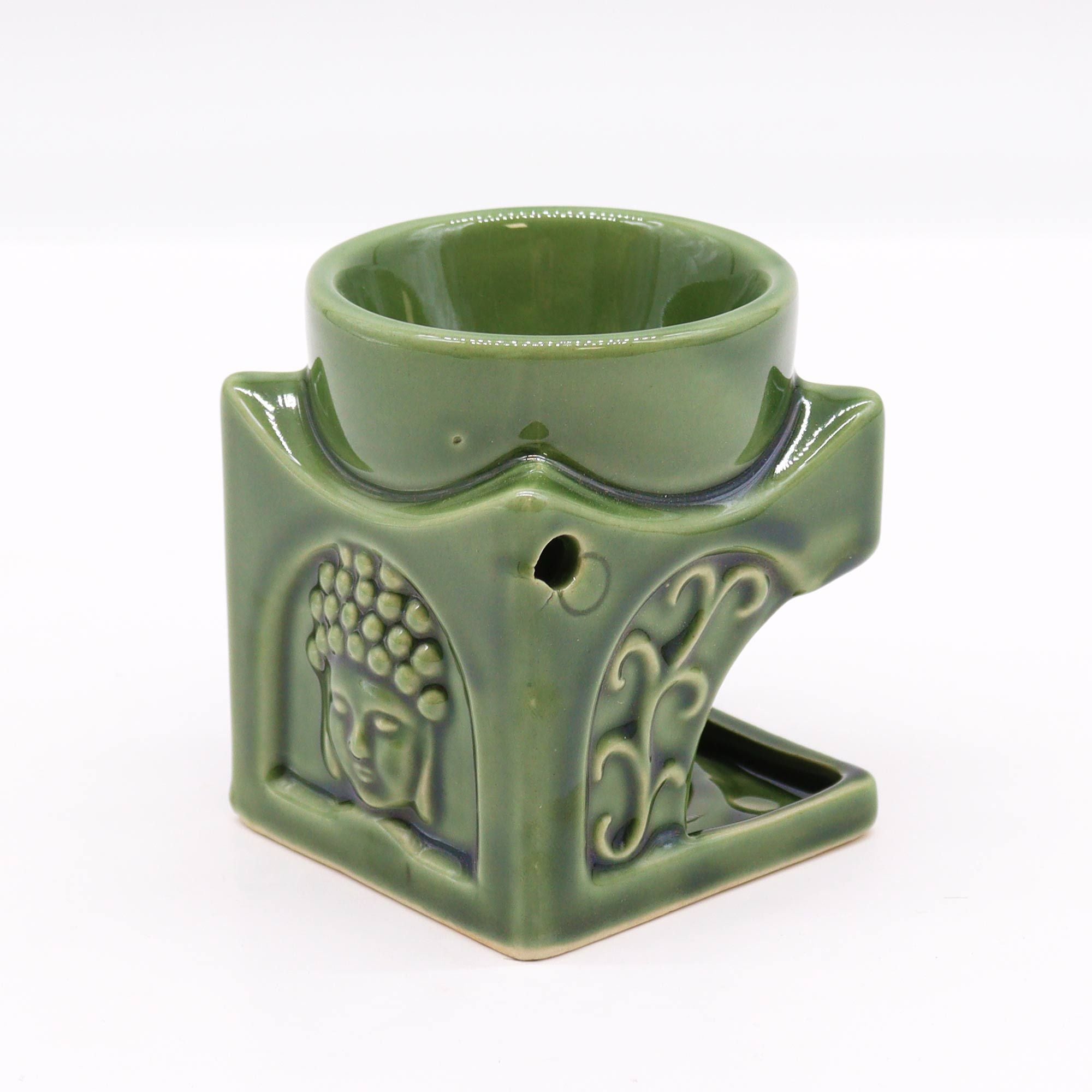 Queimador de Óleo  Buda Quadrado – Jade Escuro