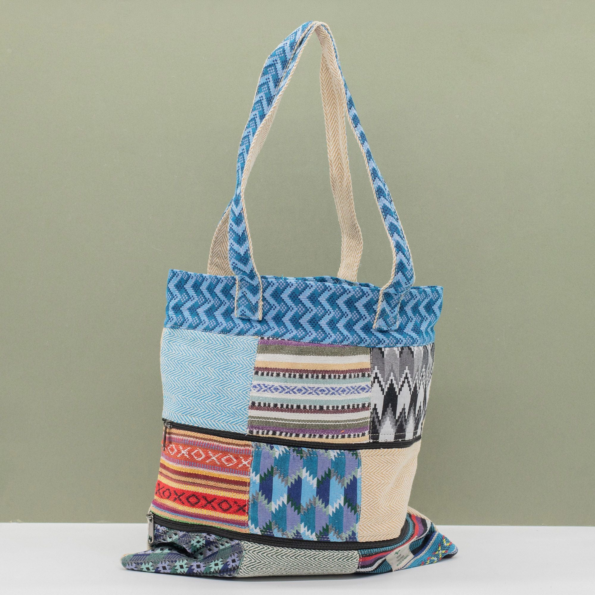 Kathmandu Patchwork Tote Bag - Dhaka Design (37x38 cm)