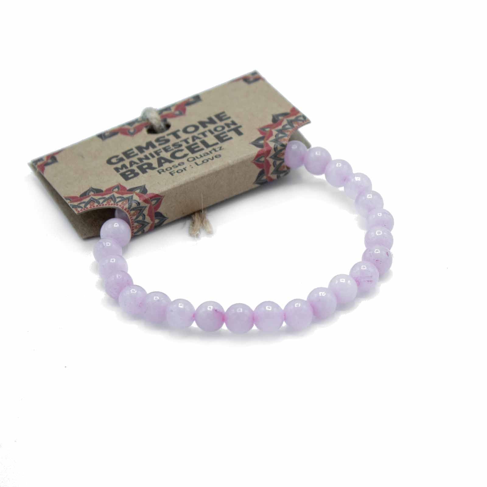 Manifestation Bracelet in Natural Stone – Rose Quartz – Love
