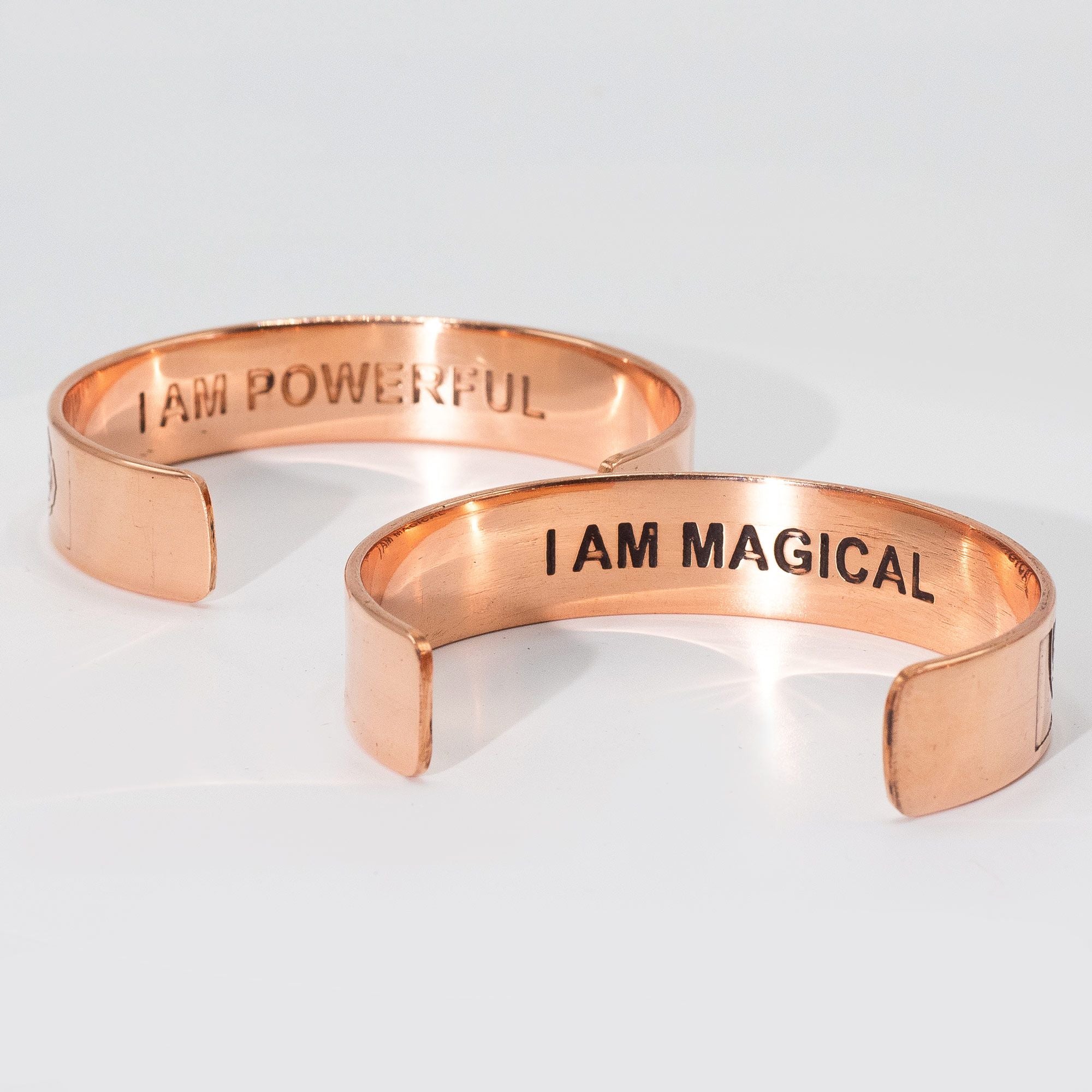 Solid Copper Bracelets with Affirmation Engravings (Assorted)