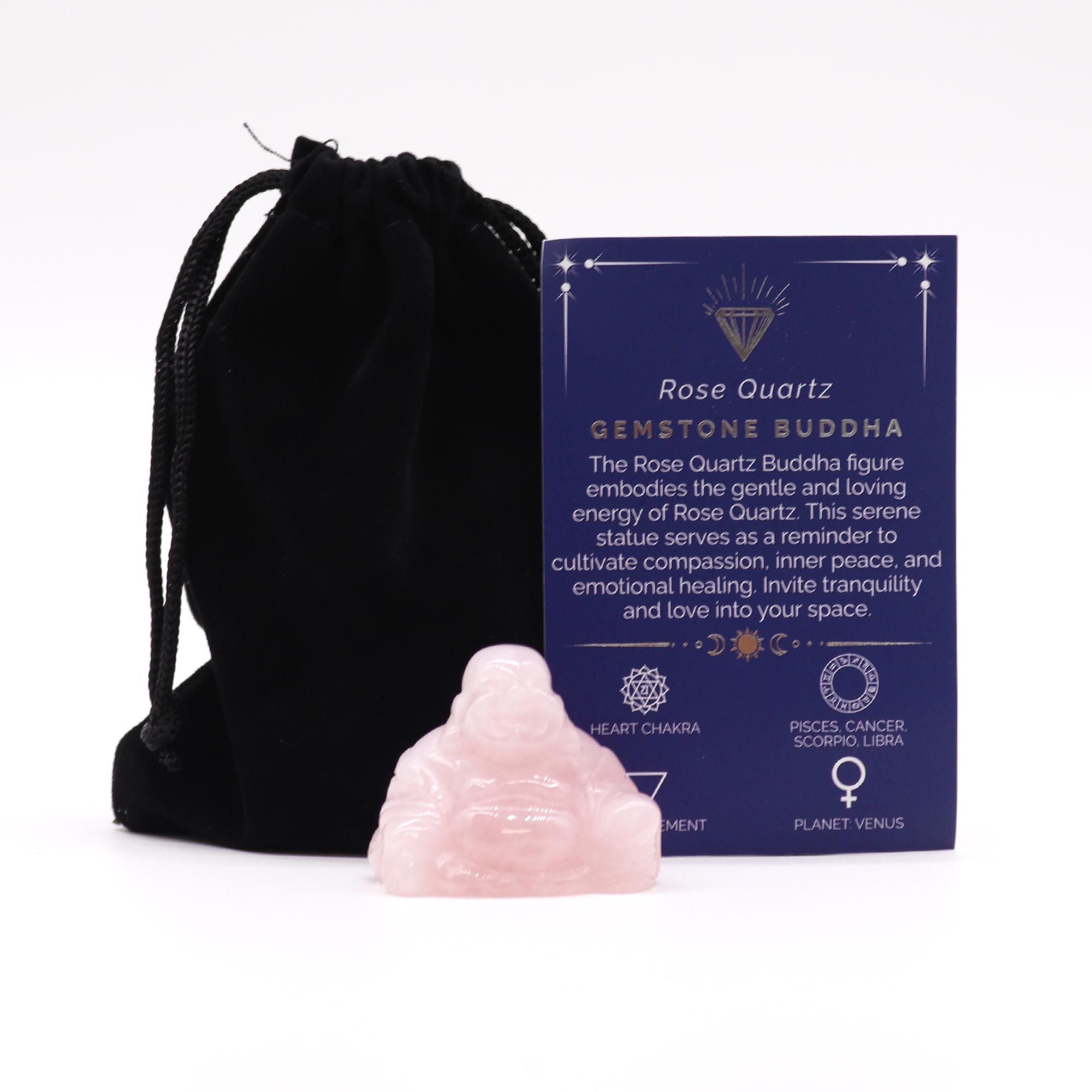 Buda Pequeno em Pedra Natural Quartzo Rosa (35x40x23mm)