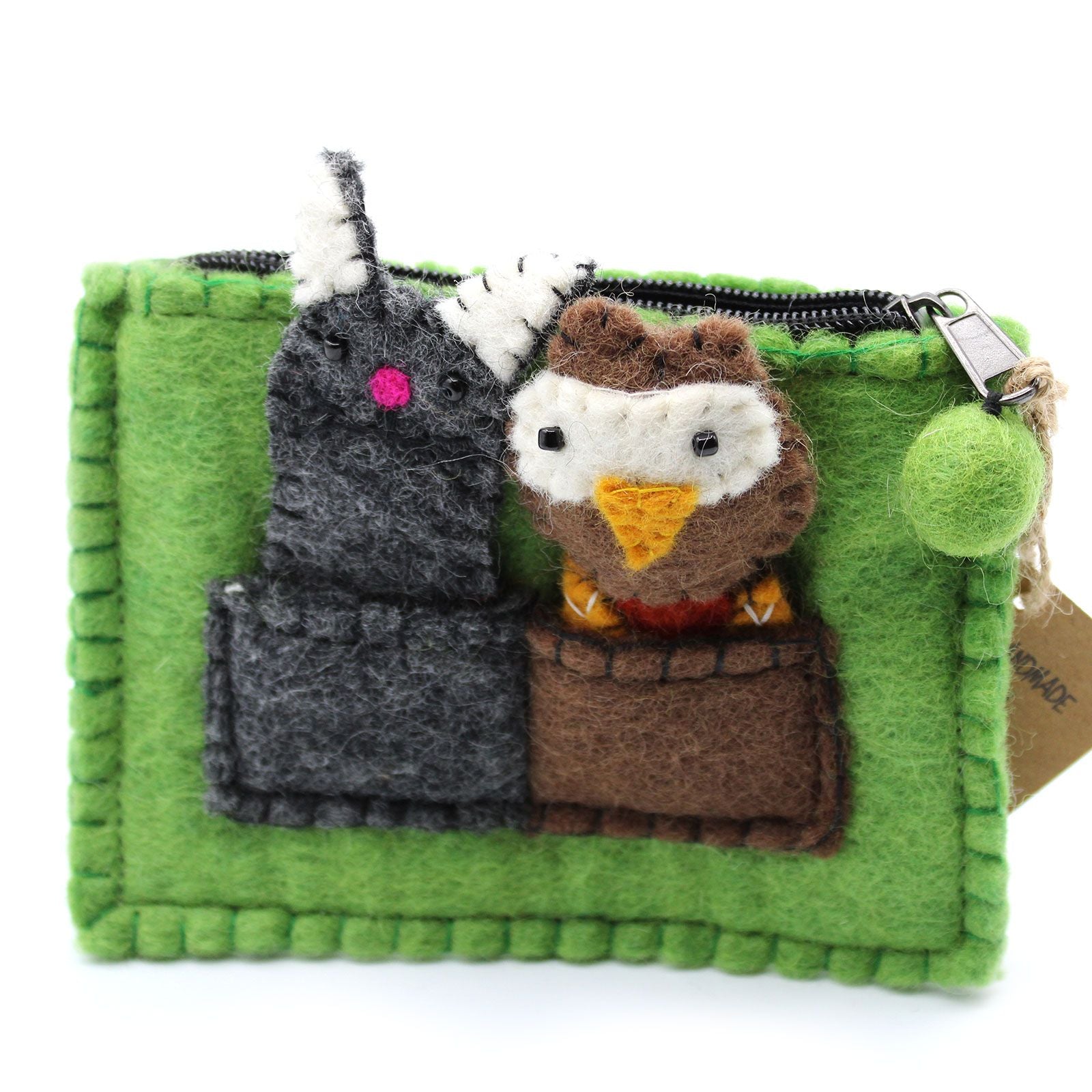 Bolsa com marionetas de dedo - Coruja e gatinho