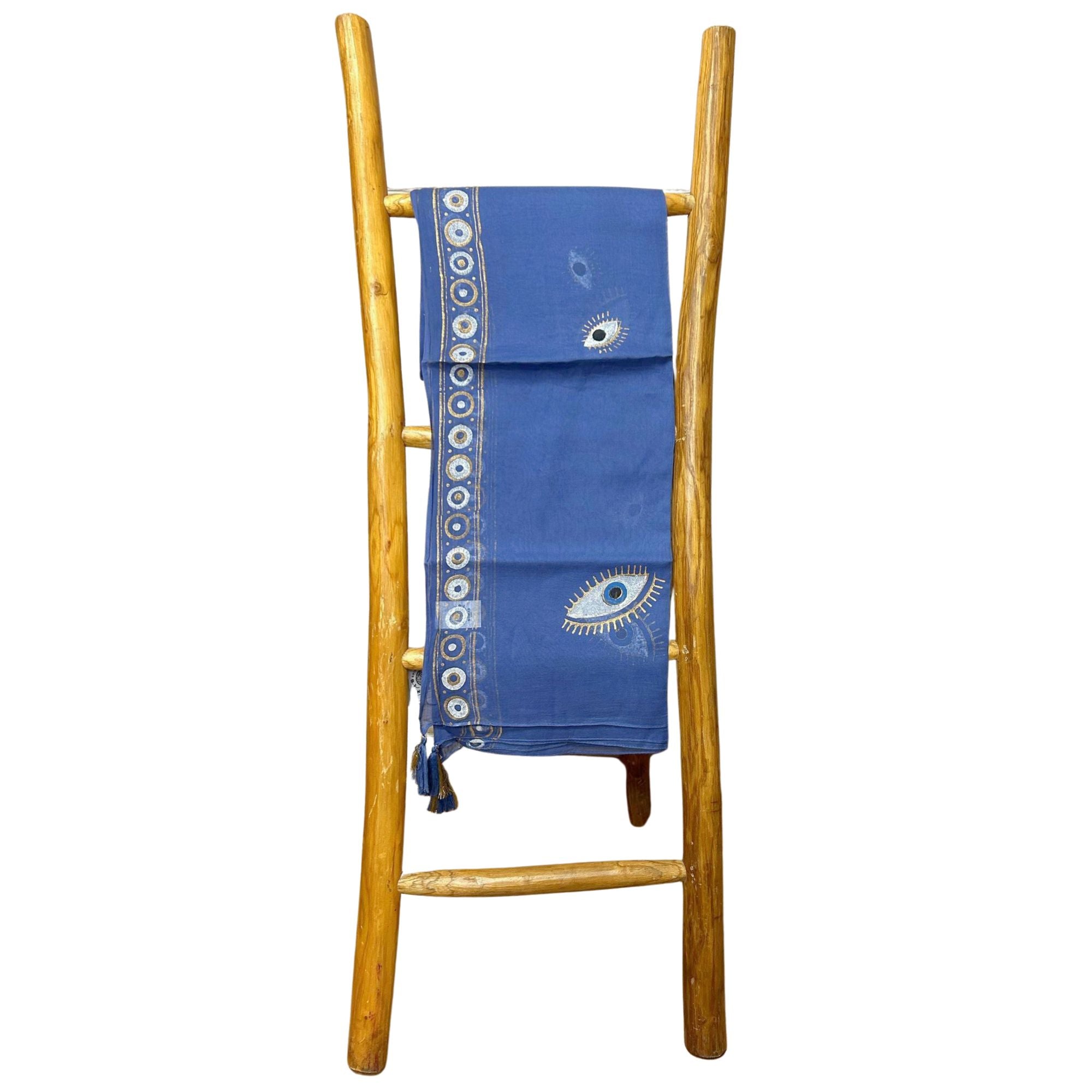 Pareo Nomad Sari Mediterrâneo - Olho Turco Azul Intenso e Dourado