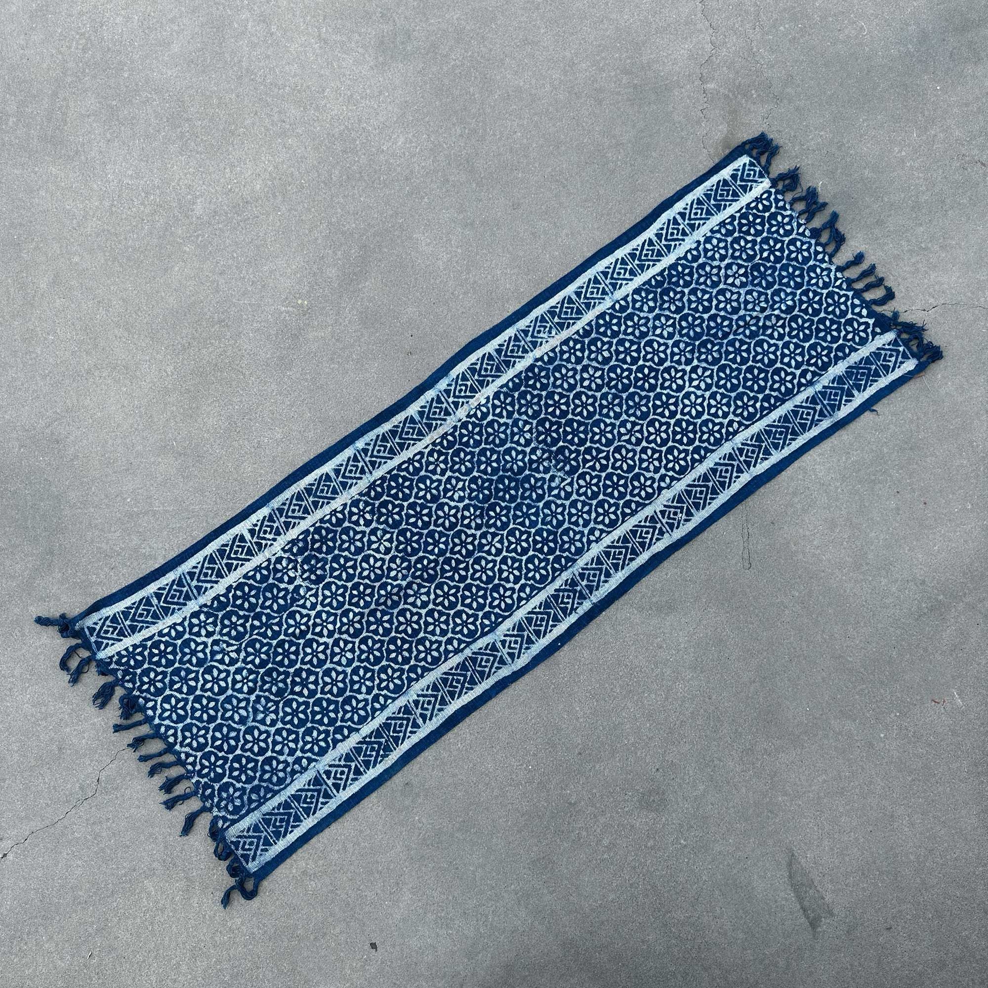 Madjid Tiles Handmade Indigo Table Runner